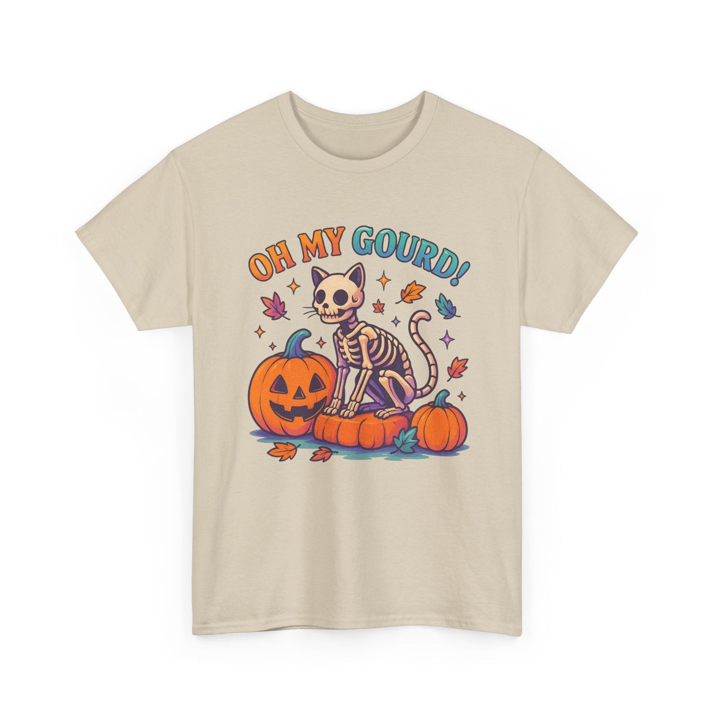 Halloween Cat Tee, Heavy Cotton T-Shirt, Fall Fashion, Cute Halloween Shirt, Pumpkin Lover Gift, Spooky Season Apparel
