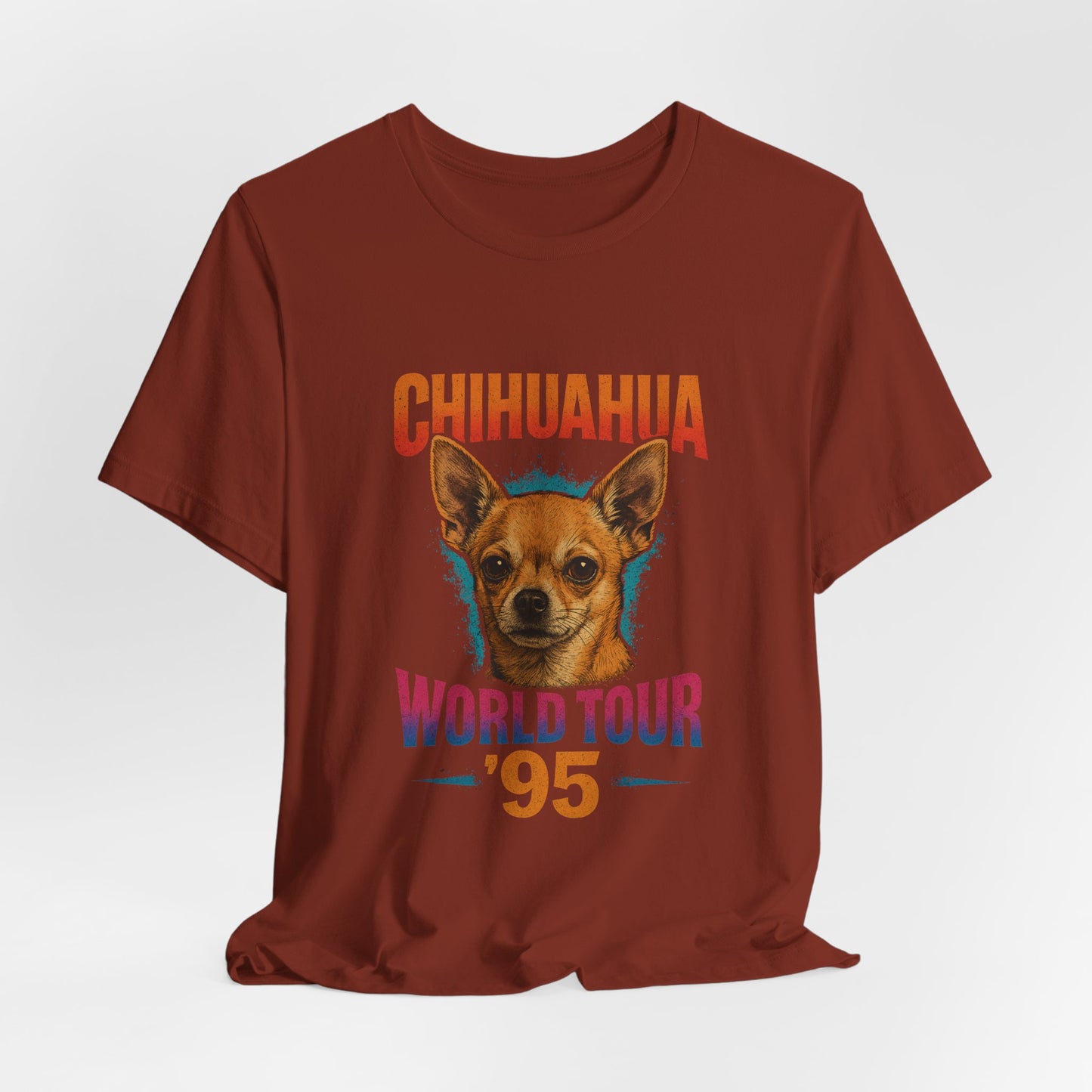 Chihuahua World Tour Tee, Retro Dog Lovers Gift, Cute Animal Tee, Casual Wear, Pet Enthusiast Shirt, Vintage Style T-Shirt