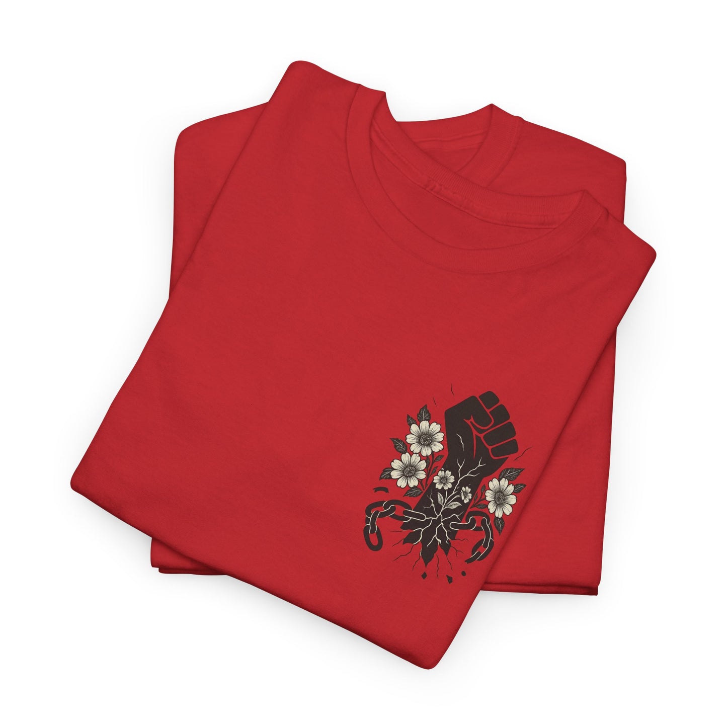 Empowering Statement Tee: Unisex Heavy Cotton Shirt, Protest Wear, Floral Design, Comfortable Casual Top, Activism Apparel