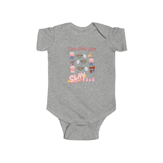 Baby Bodysuit - Three Little Pigs Story outfit - Hard Work Pays Off - 'Slay'