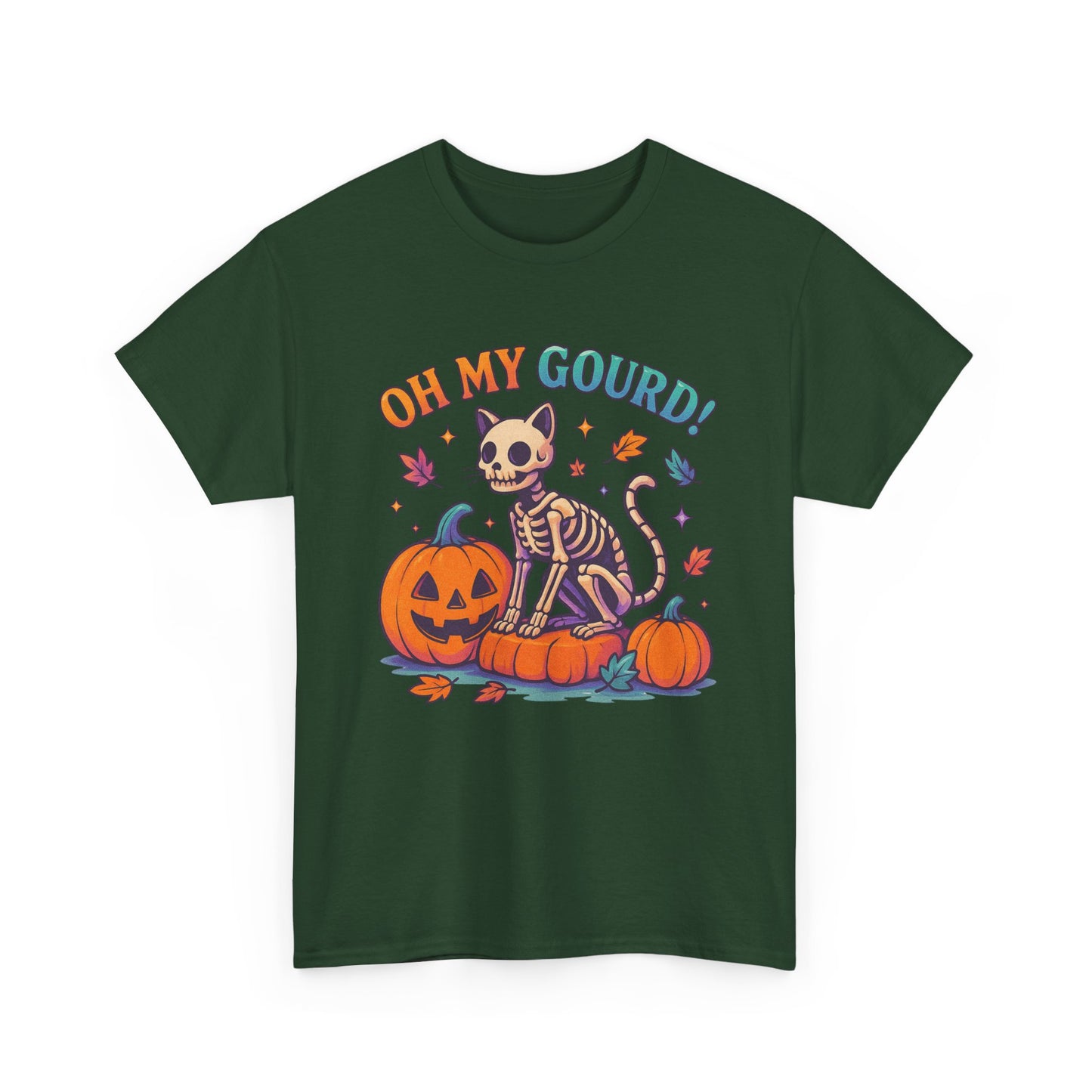 Halloween Cat Tee, Heavy Cotton T-Shirt, Fall Fashion, Cute Halloween Shirt, Pumpkin Lover Gift, Spooky Season Apparel