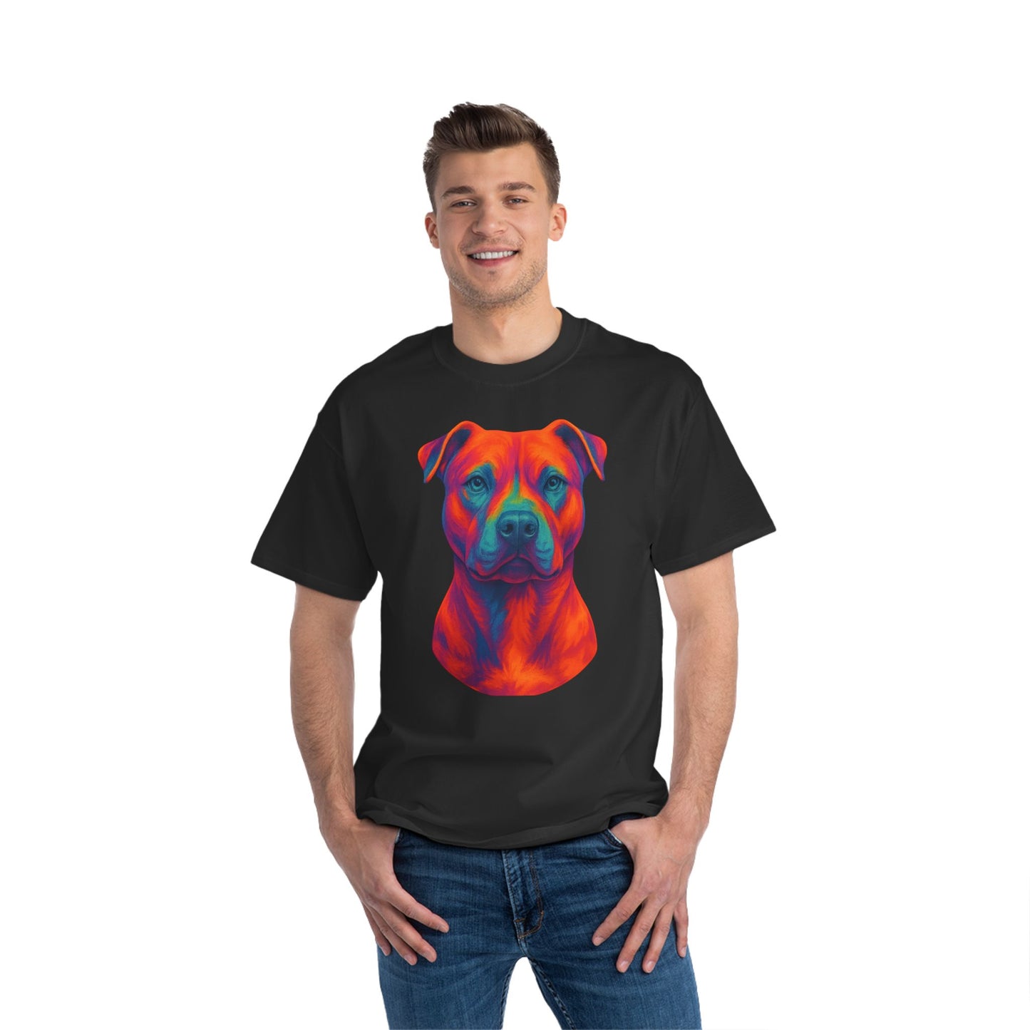 Vibrant Dog Lover's T-Shirt, Pet Apparel, Short-Sleeve Tee, Colorful Canine Art, Gift for Dog Owners, Animal Lover Fashion