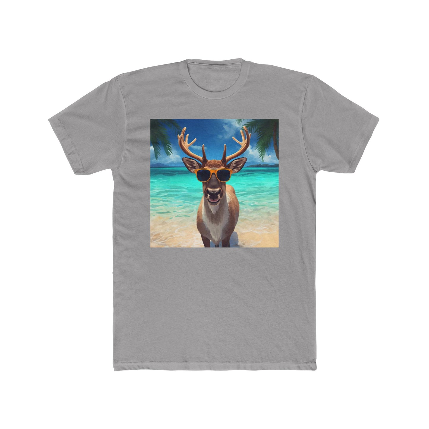 Funny Reindeer Tee, Summer Vibes in Christmas T-Shirt, Casual Outfit, Gift for Animal Lovers, Unique Graphic Tee, Vacation Beachwear