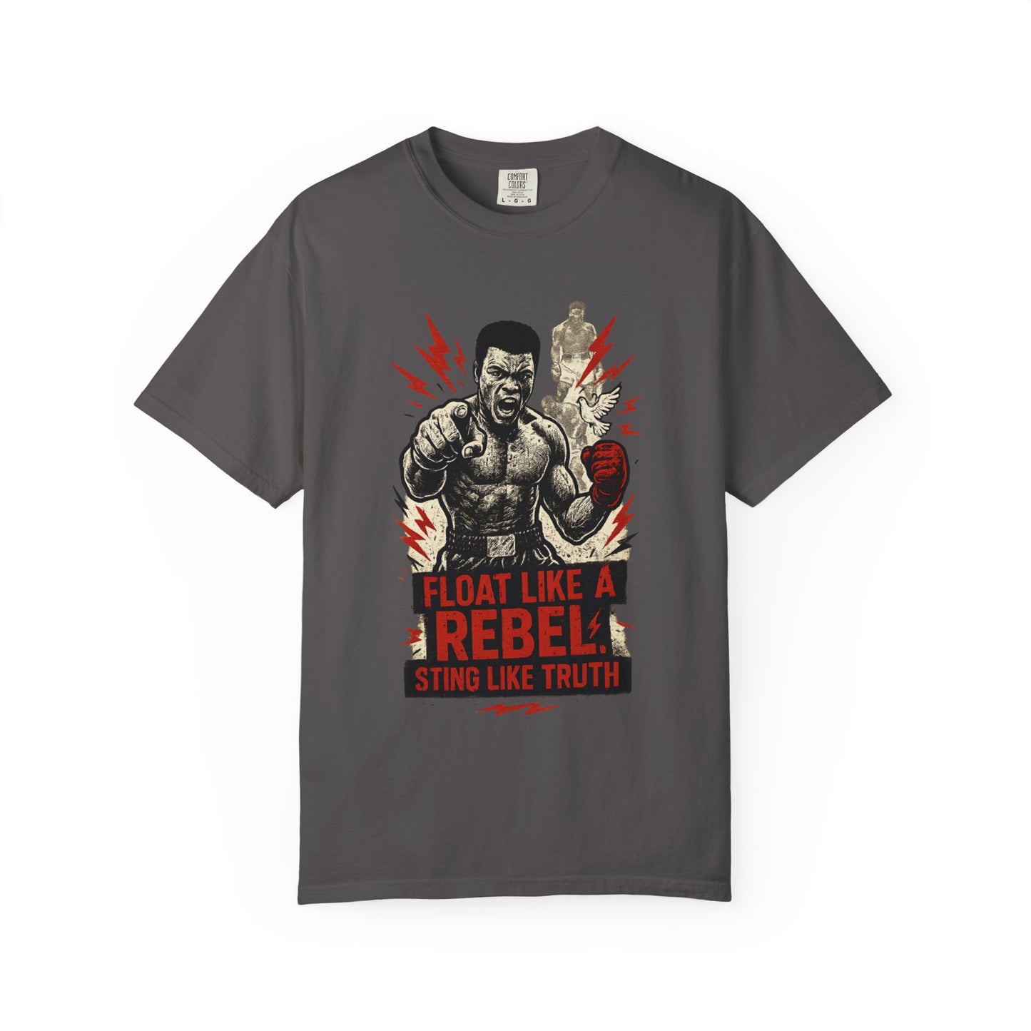 Rebel Spirit T-Shirt, Muhammad Ali Shirt, Gift for Fighters, Motivational Tee for Boxing Fans, Unisex Casual Wear, Sports Enthusiast Shirt