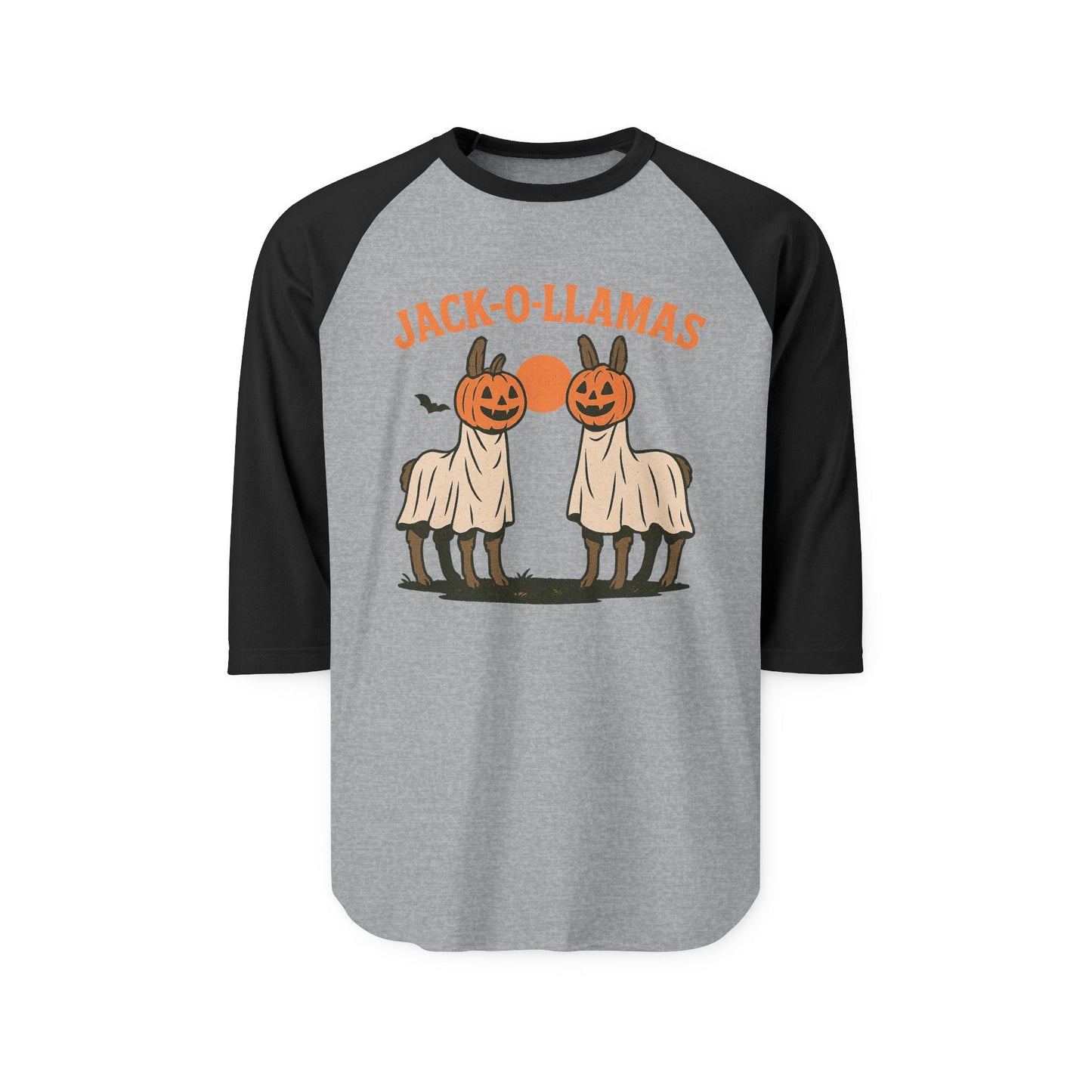 Jack-O-Llamas Halloween Raglan Shirt, Unisex Halloween Shirt, Fun Fall Apparel, Pumpkin Costume Tee, Halloween Party Outfit
