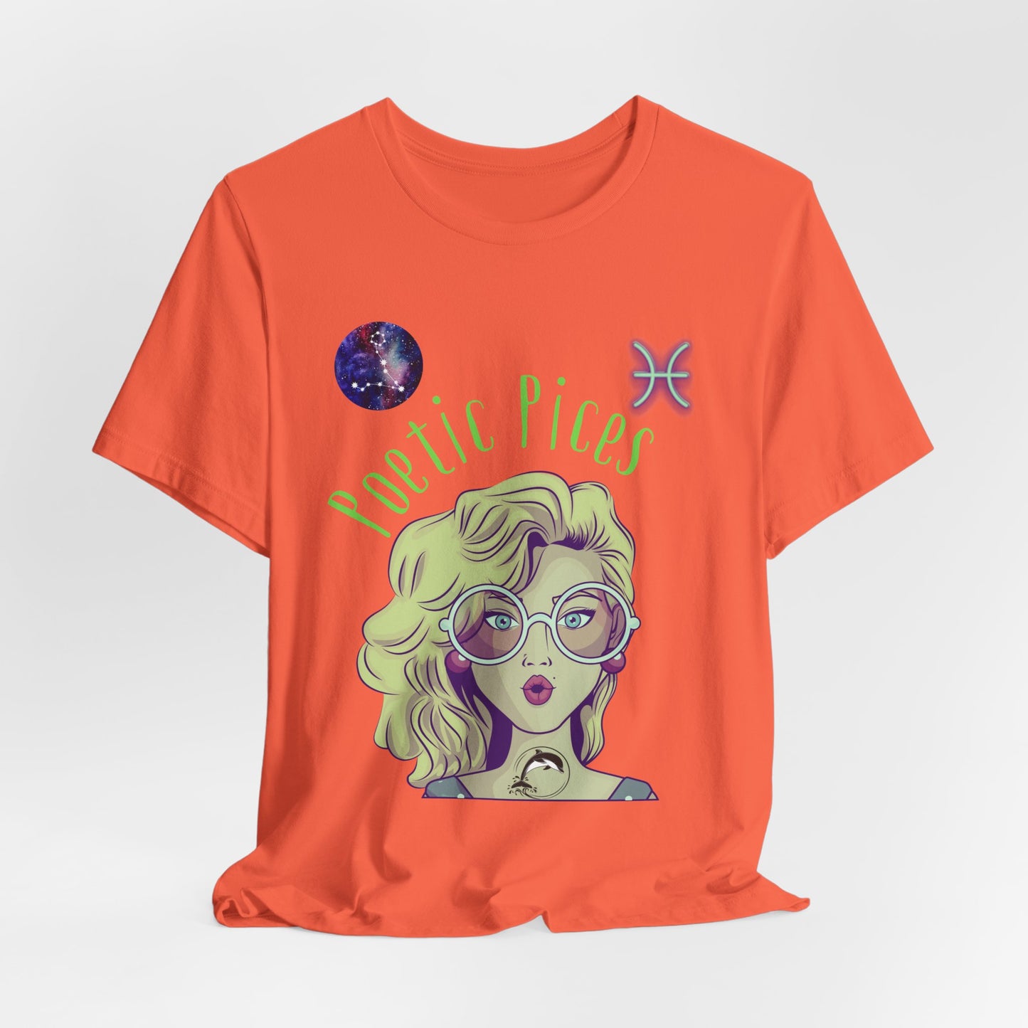 Pisces Zodiac Short Sleeve T-Shirt: Celestial Astrology Gift for Women