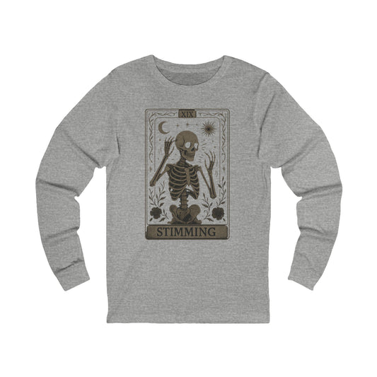 Unisex Jersey Long Sleeve Tarot Style Skeleton Sweatshirt