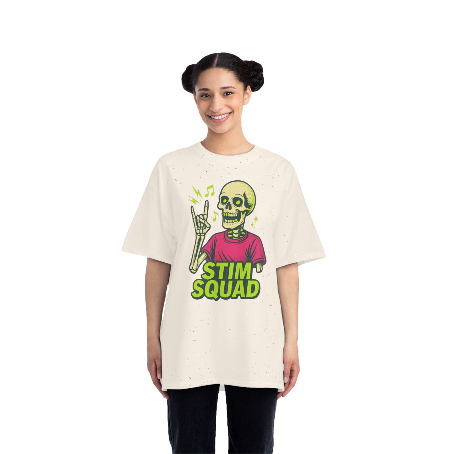 Skeleton Rocker T-Shirt, Fun Graphic Shirt, Stim Squad Tee, Quirky Casual Wear, Halloween Outfit, Music Lover Gift