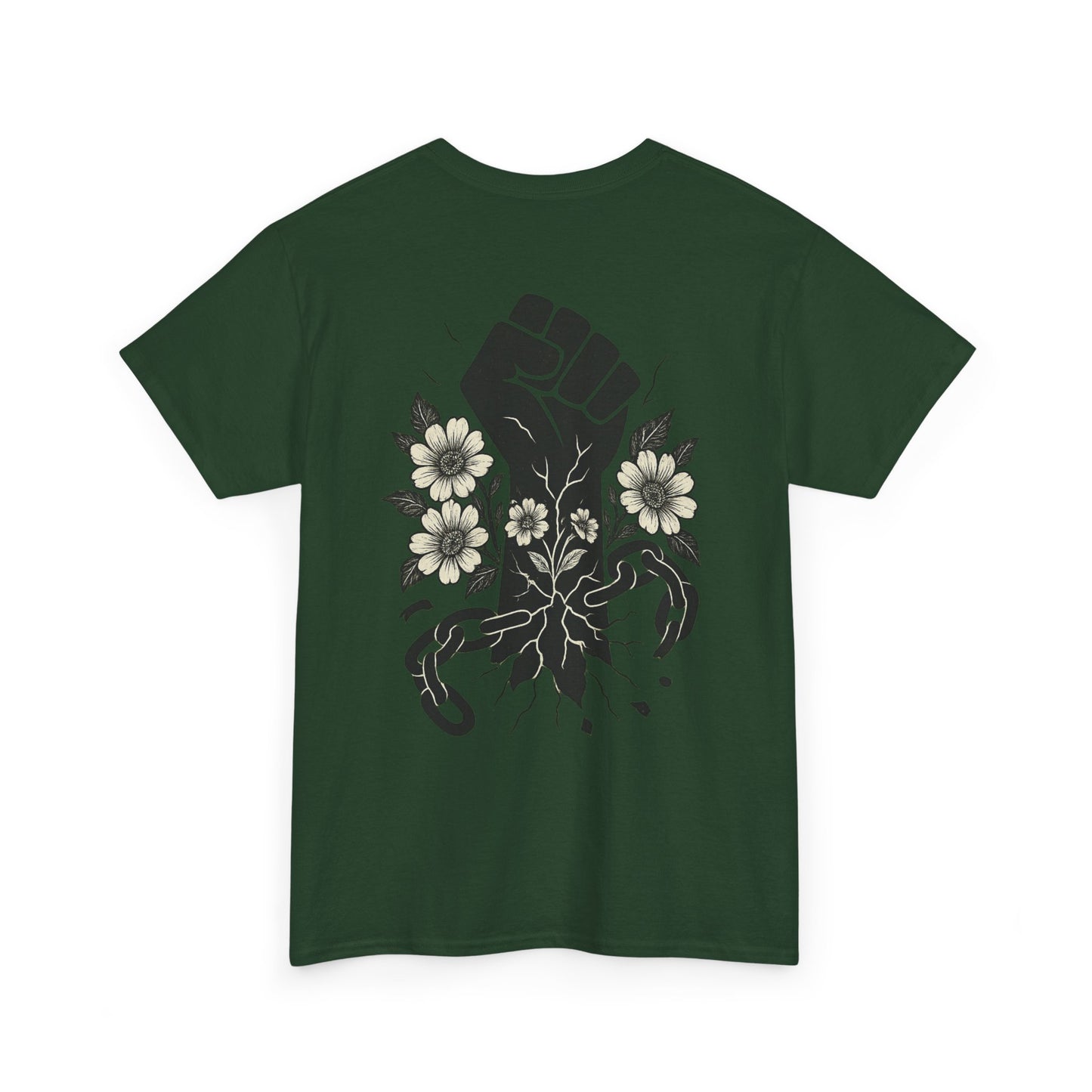 Empowering Statement Tee: Unisex Heavy Cotton Shirt, Protest Wear, Floral Design, Comfortable Casual Top, Activism Apparel