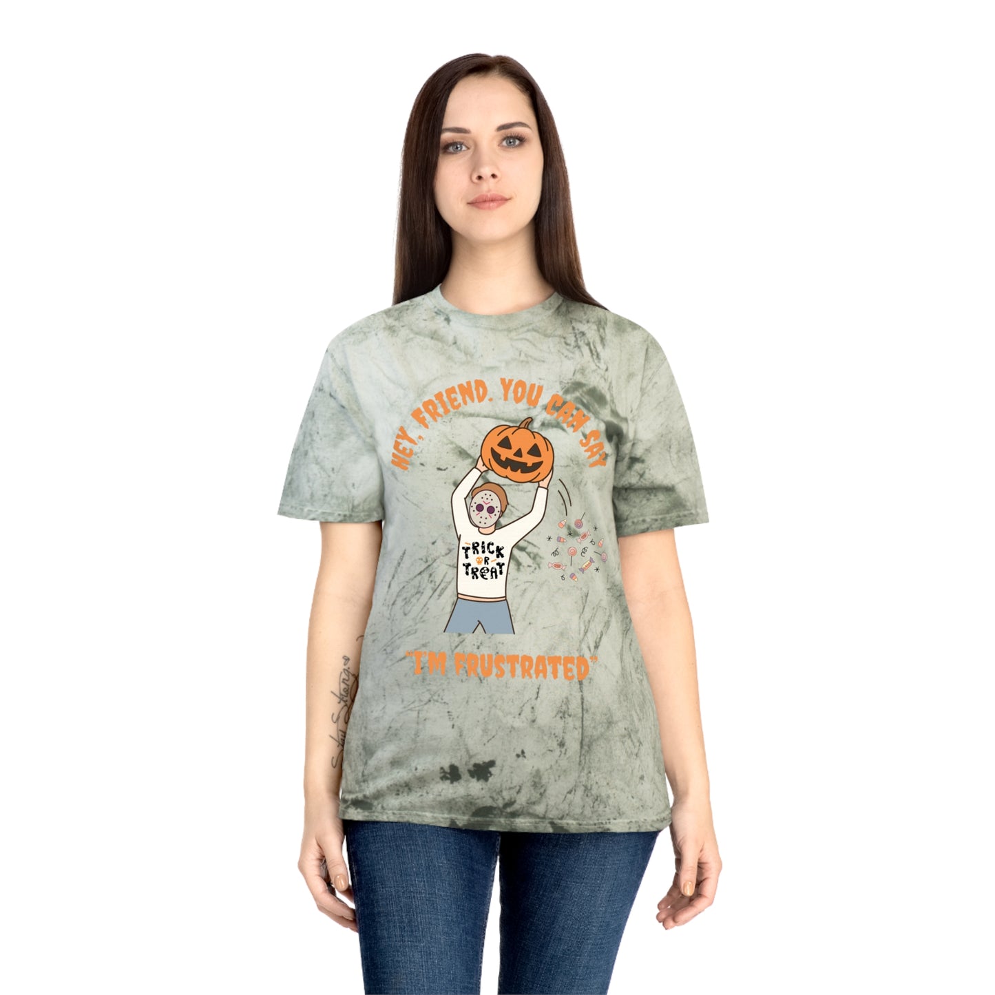 Colorful RBT Halloween ABA T-Shirt, Fun Fall Shirt, Trendy Graphic Tee, Unisex Halloween Apparel, Casual Wear, Pumpkin Design Shirt