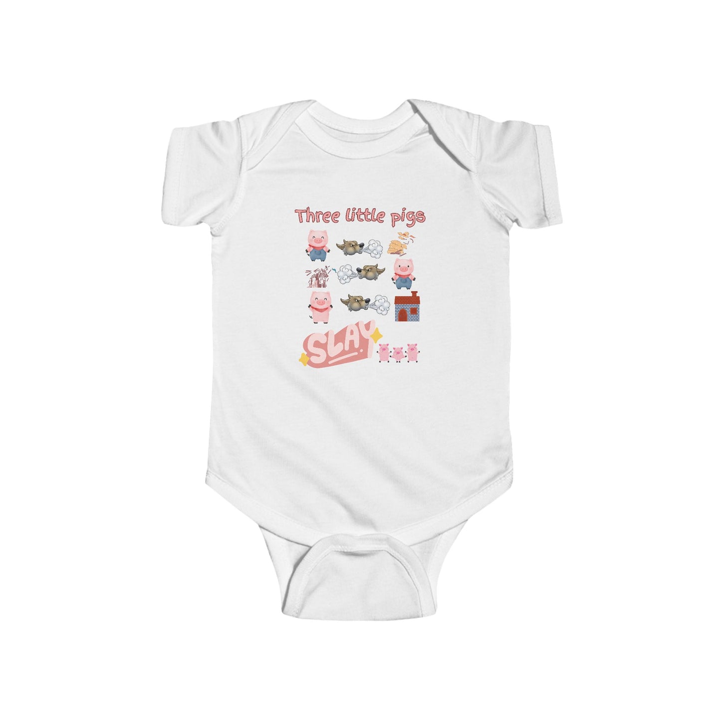 Baby Bodysuit - Three Little Pigs Story outfit - Hard Work Pays Off - 'Slay'