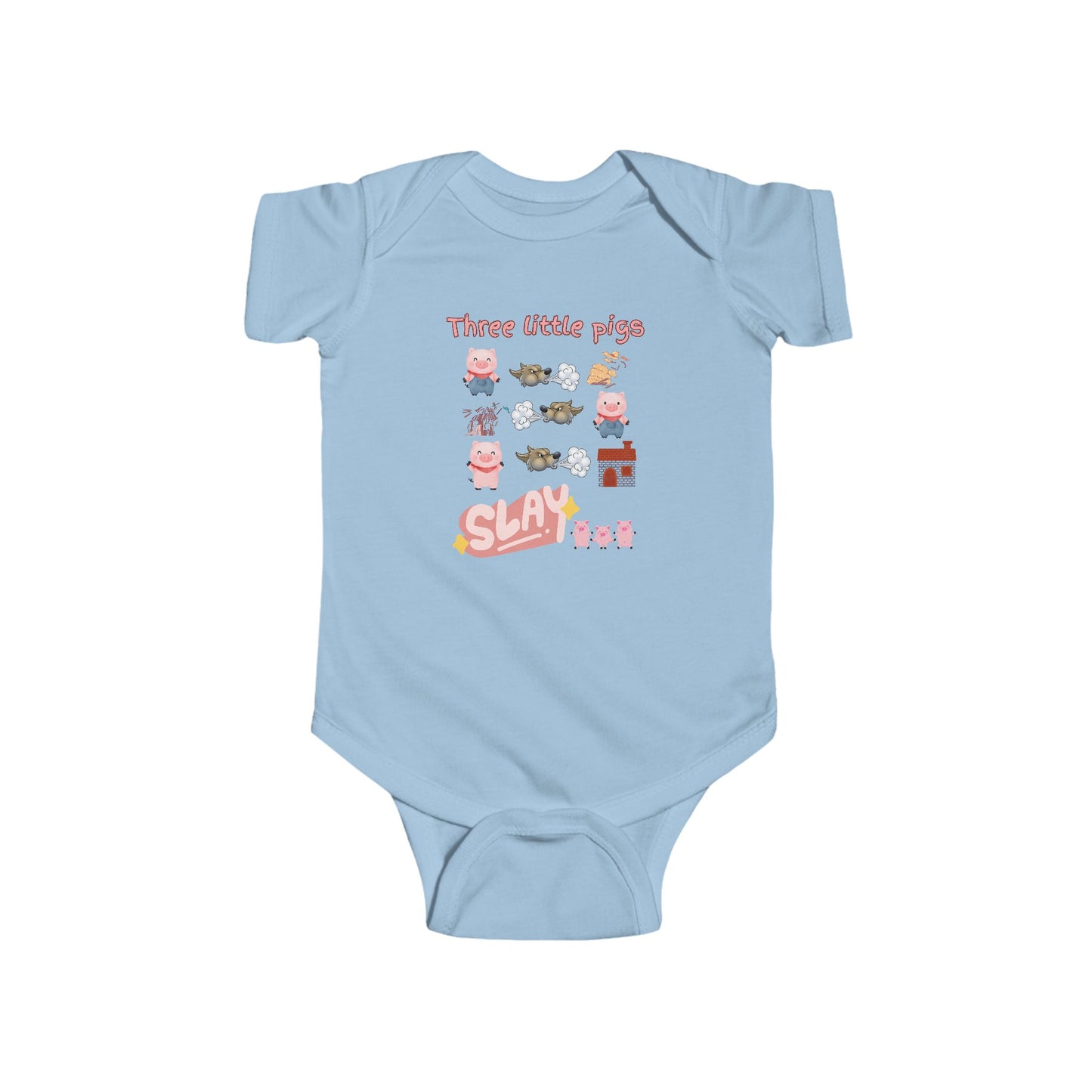 Baby Bodysuit - Three Little Pigs Story outfit - Hard Work Pays Off - 'Slay'