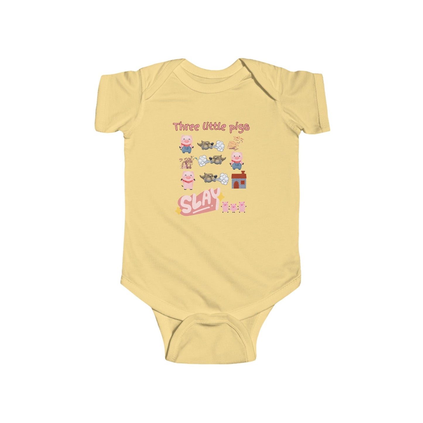 Baby Bodysuit - Three Little Pigs Story outfit - Hard Work Pays Off - 'Slay'