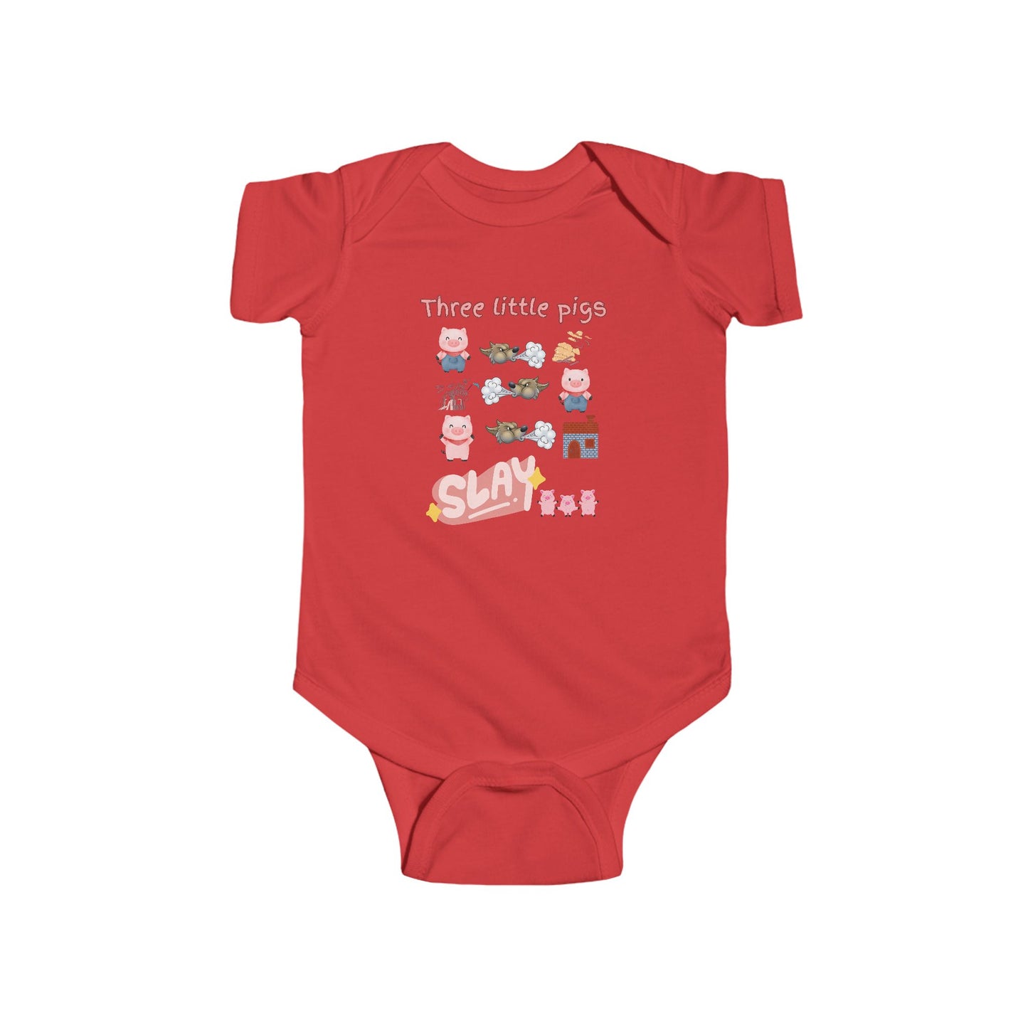 Baby Bodysuit - Three Little Pigs Story outfit - Hard Work Pays Off - 'Slay'