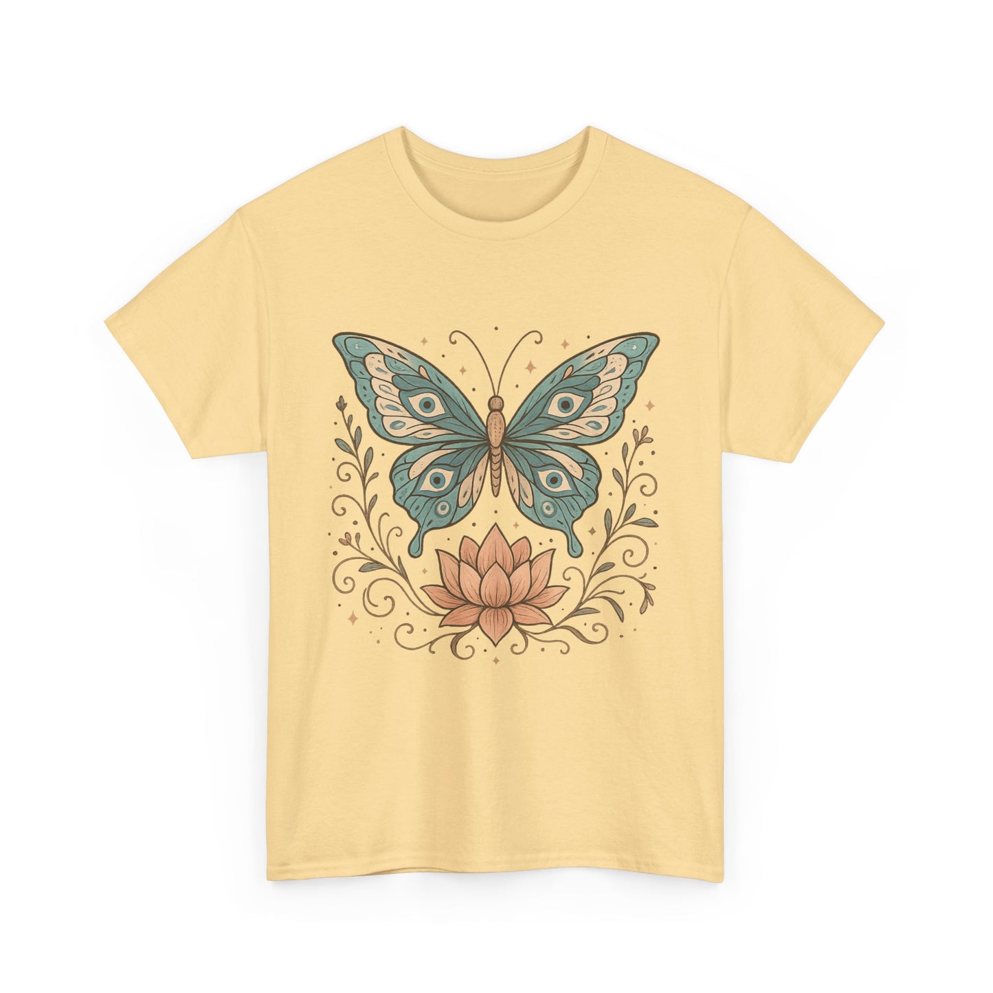 Boho Butterfly Tee, Nature Lover Shirt, Unisex Cotton T-Shirt for Gifts Bohemian Style Apparel