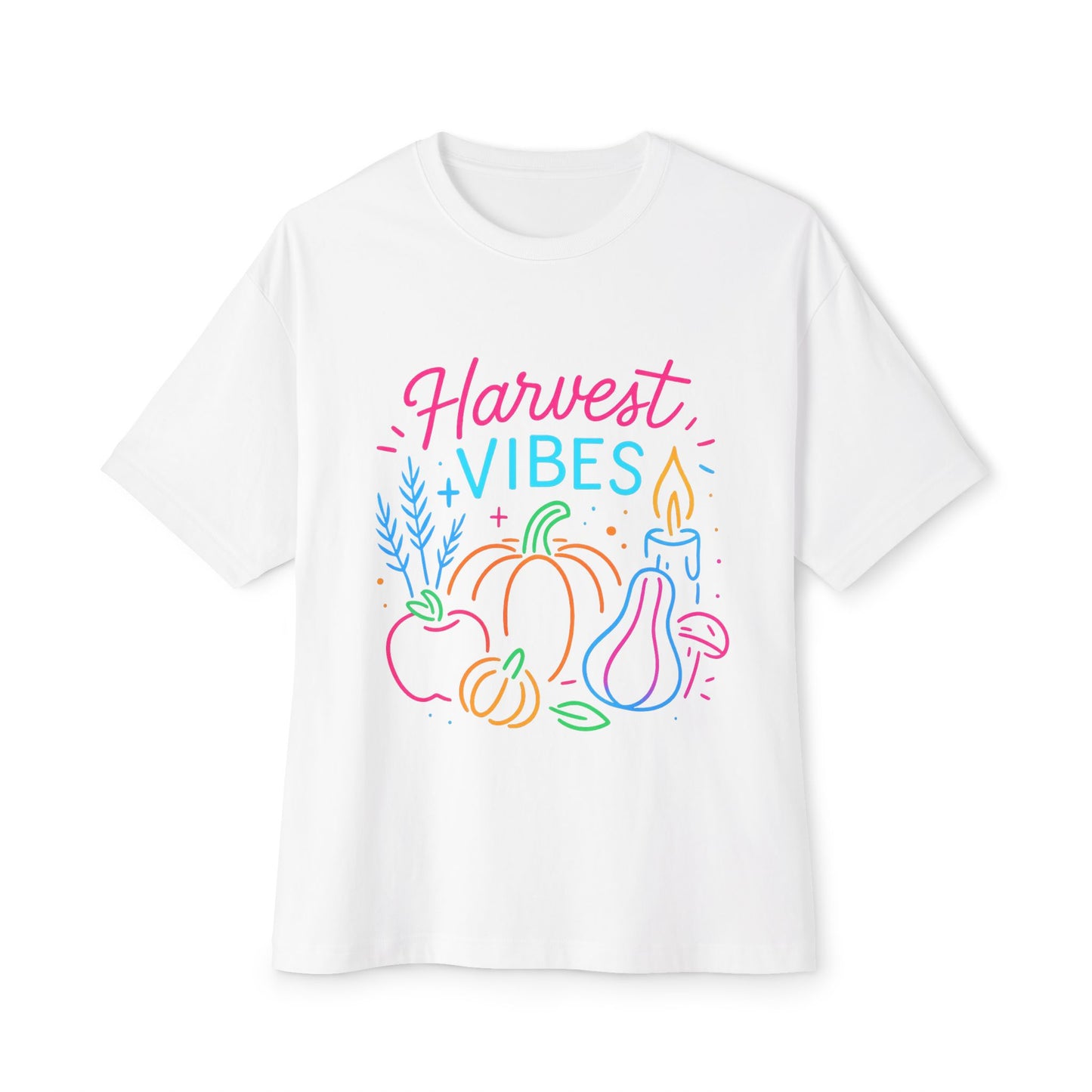 Harvest Vibes Oversized Tee, Fall Fashion, Relaxed Sweatshirt, Autumn Gift, Cozy Casual Top, Seasonal Style