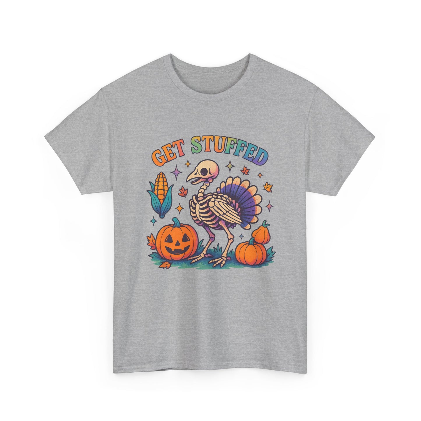 Funny Thanksgiving Unisex Tee - 'Get Stuffed' Graphic for Fall Celebrations, Casual Wear, Family Gatherings, Halloween Parties