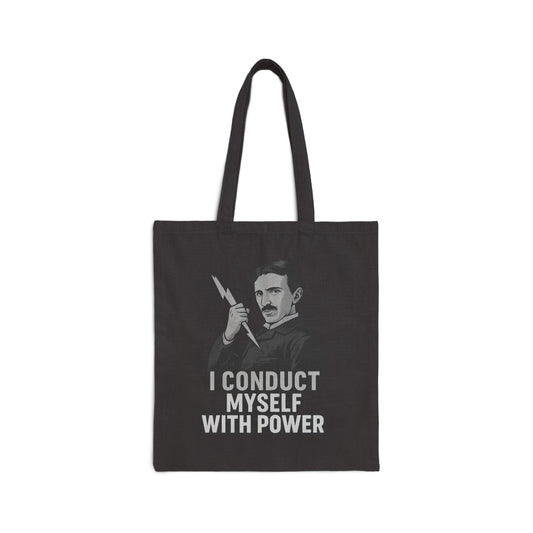 Nikola Tesla Quote Cotton Canvas Tote Bag | Motivational Gifts, Eco-Friendly Tote, Geek Chic, Science Lover