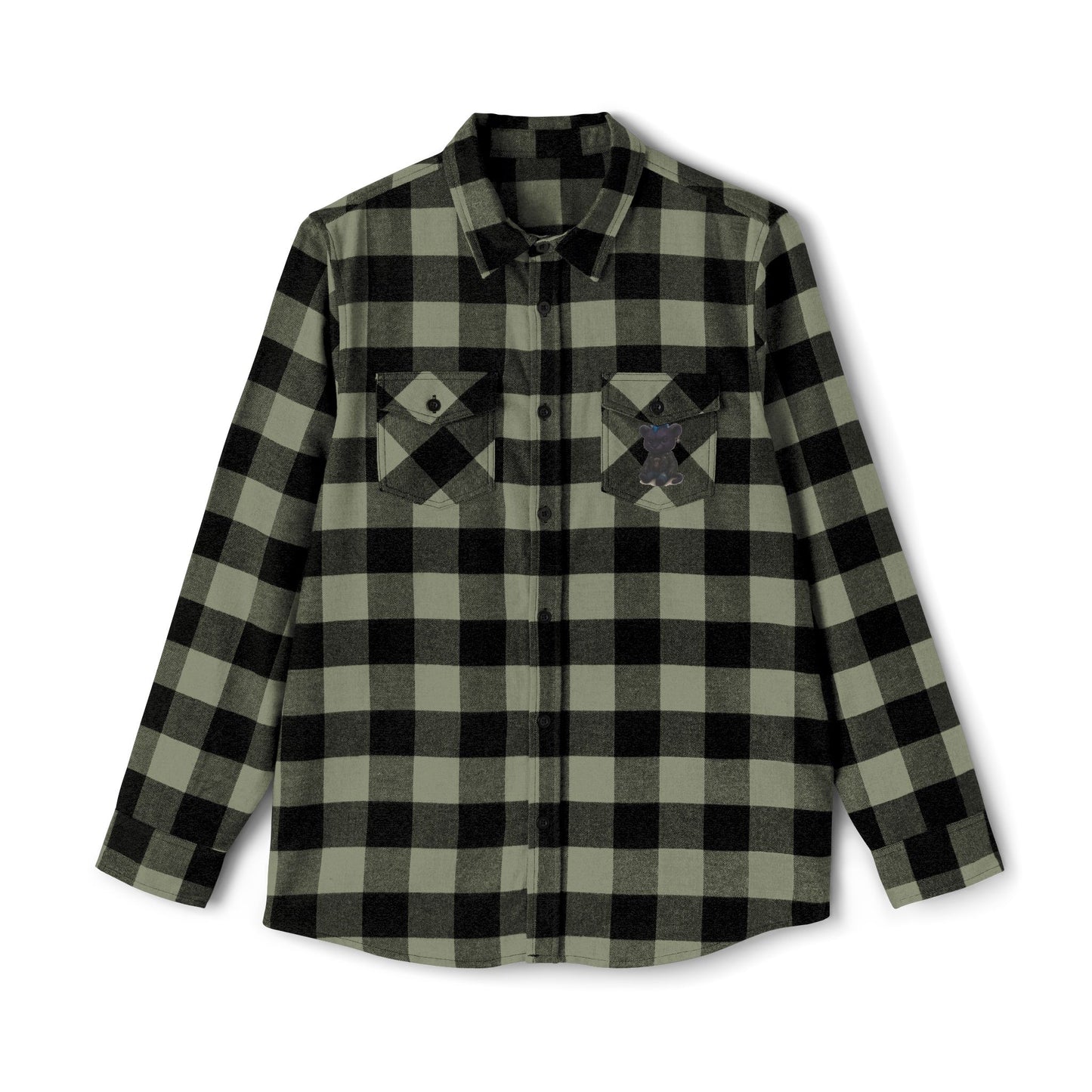 Cozy Unisex Flannel Shirt with Punk Plush Panther Design - Perfect for Fall and Winter, Layering Essential, Gift for Him and Her
