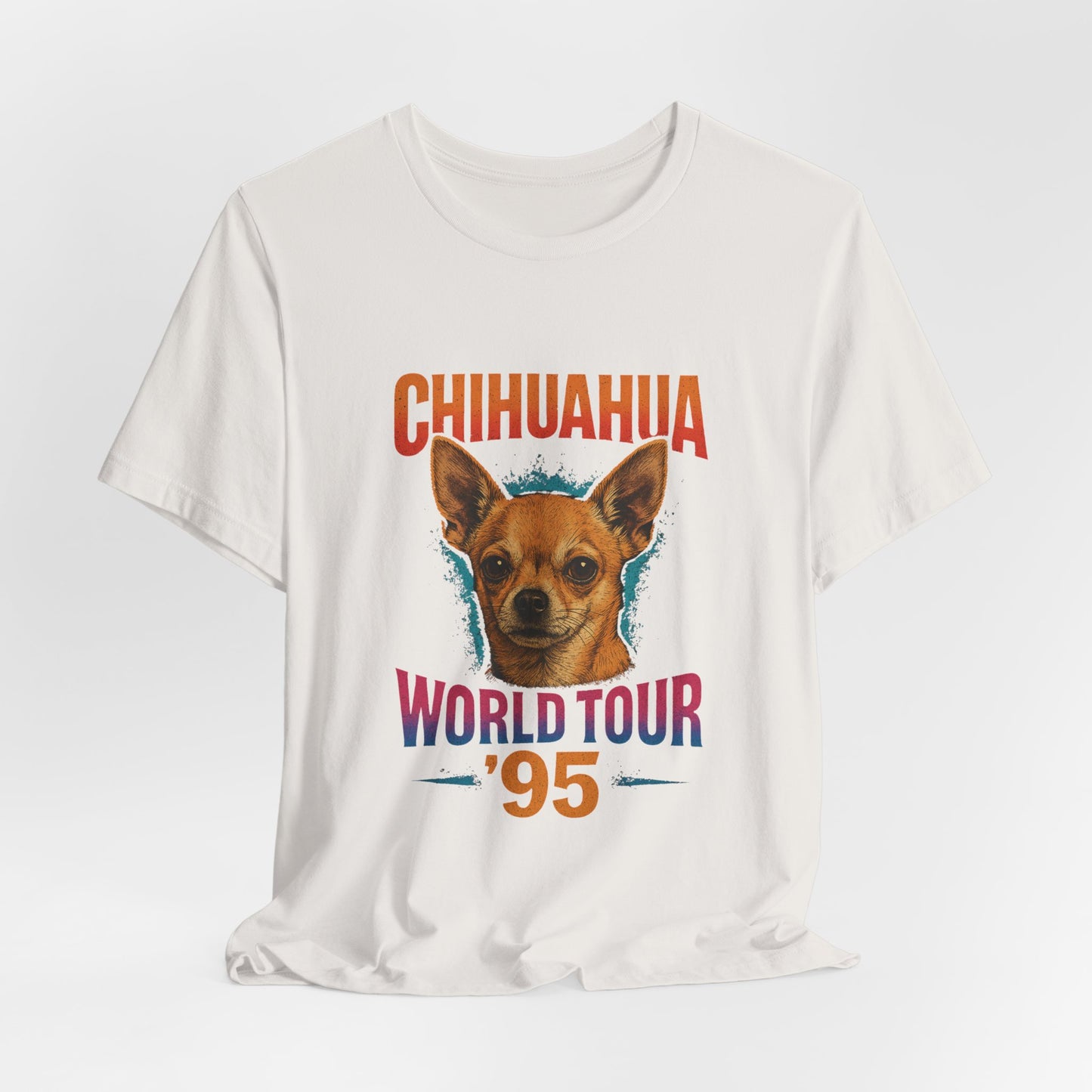 Chihuahua World Tour Tee, Retro Dog Lovers Gift, Cute Animal Tee, Casual Wear, Pet Enthusiast Shirt, Vintage Style T-Shirt