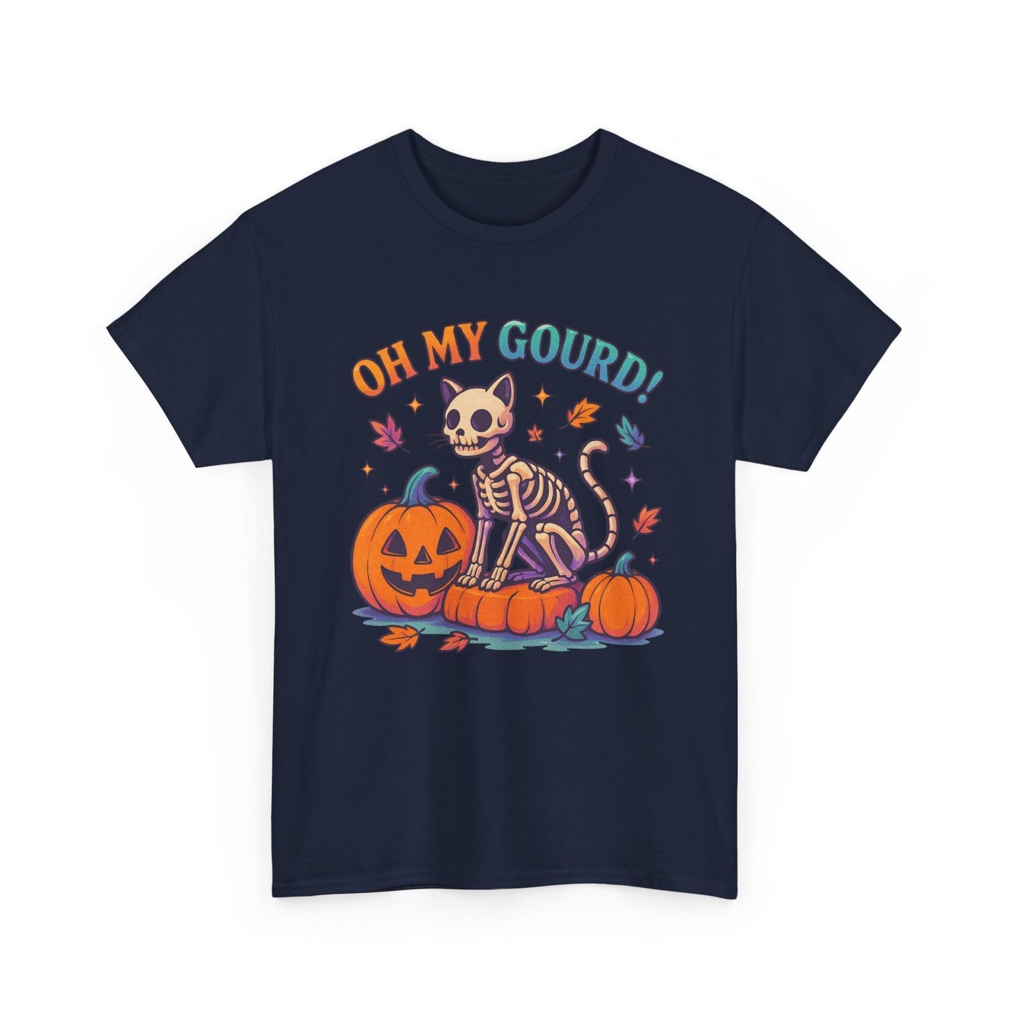 Halloween Cat Tee, Heavy Cotton T-Shirt, Fall Fashion, Cute Halloween Shirt, Pumpkin Lover Gift, Spooky Season Apparel