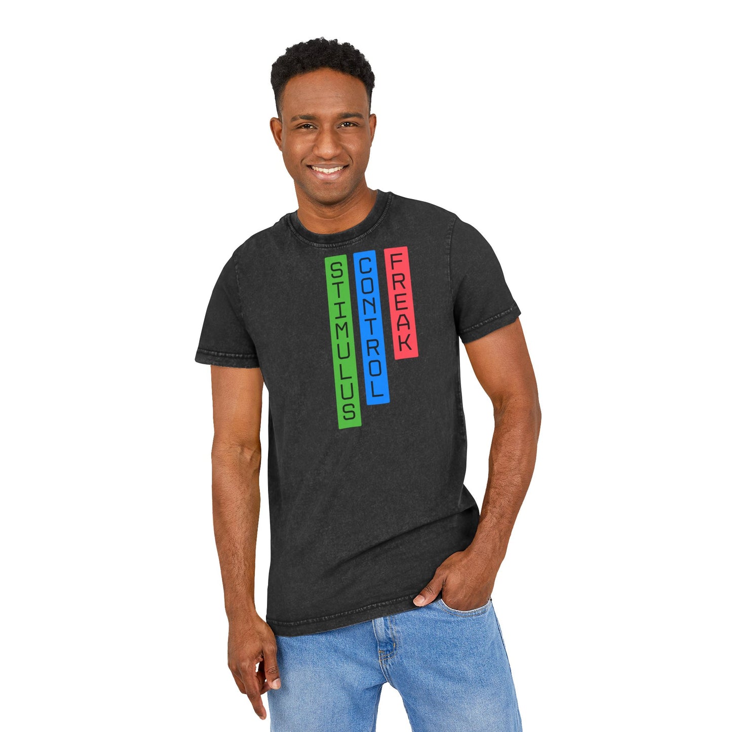 Acid Washed RBT BCBA Graphic Tee - Stimulus Control Freak, ABA Style Shirt, Cool Casual Wear, Gift for Friends, Everyday Comfort