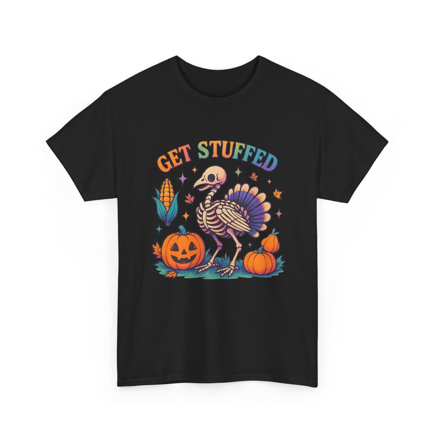 Funny Thanksgiving Unisex Tee - 'Get Stuffed' Graphic for Fall Celebrations, Casual Wear, Family Gatherings, Halloween Parties