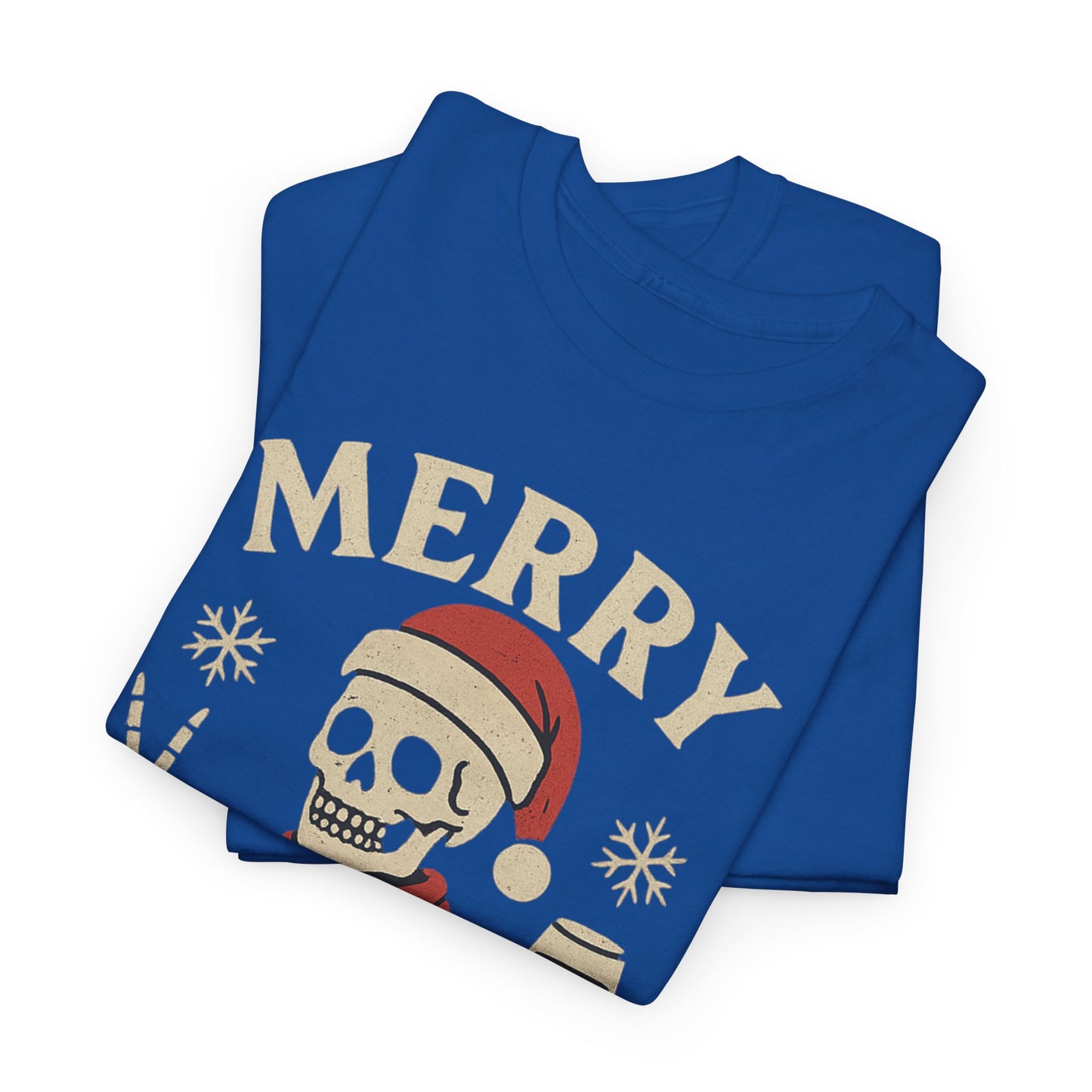 Merry Decay Skeleton Tee, Halloween Shirt, Holiday Graphic Tee, Unisex Casual Wear, Vintage Christmas Apparel