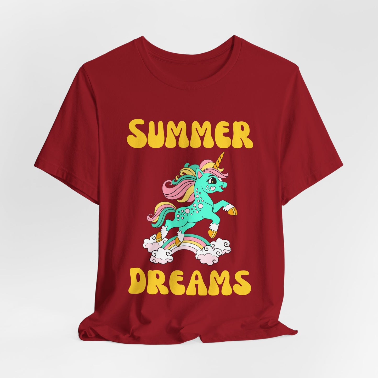 Unicorn Summer Dreams Tee, Casual Summer T-Shirt, Fun Unicorn Apparel, Gift for Kids & Teens