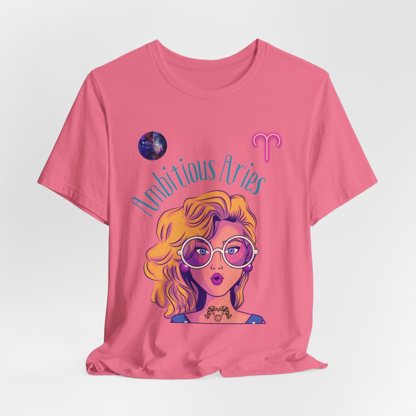 Ambitious Aries Zodiac Short Sleeve T-Shirt: Astrology Gift for Women