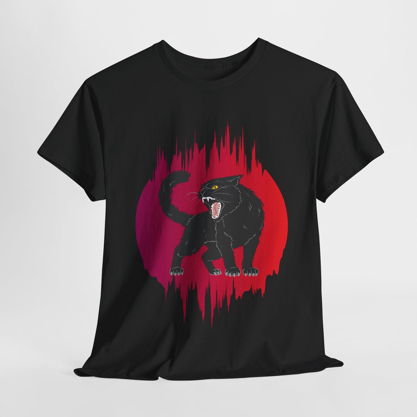 Hissing Black Cat Tee, Halloween Tshirt, for Cat Lovers