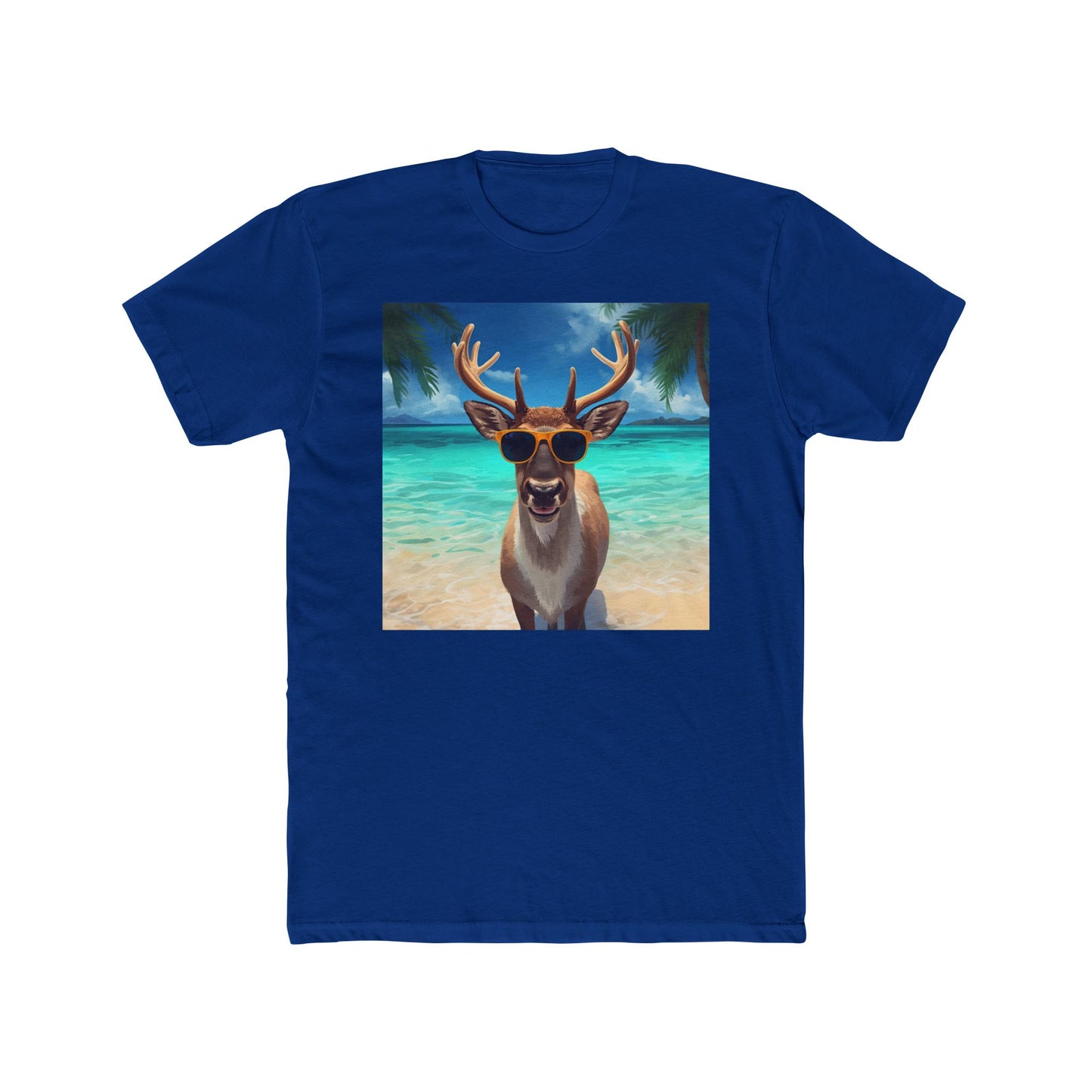Funny Reindeer Tee, Summer Vibes in Christmas T-Shirt, Casual Outfit, Gift for Animal Lovers, Unique Graphic Tee, Vacation Beachwear