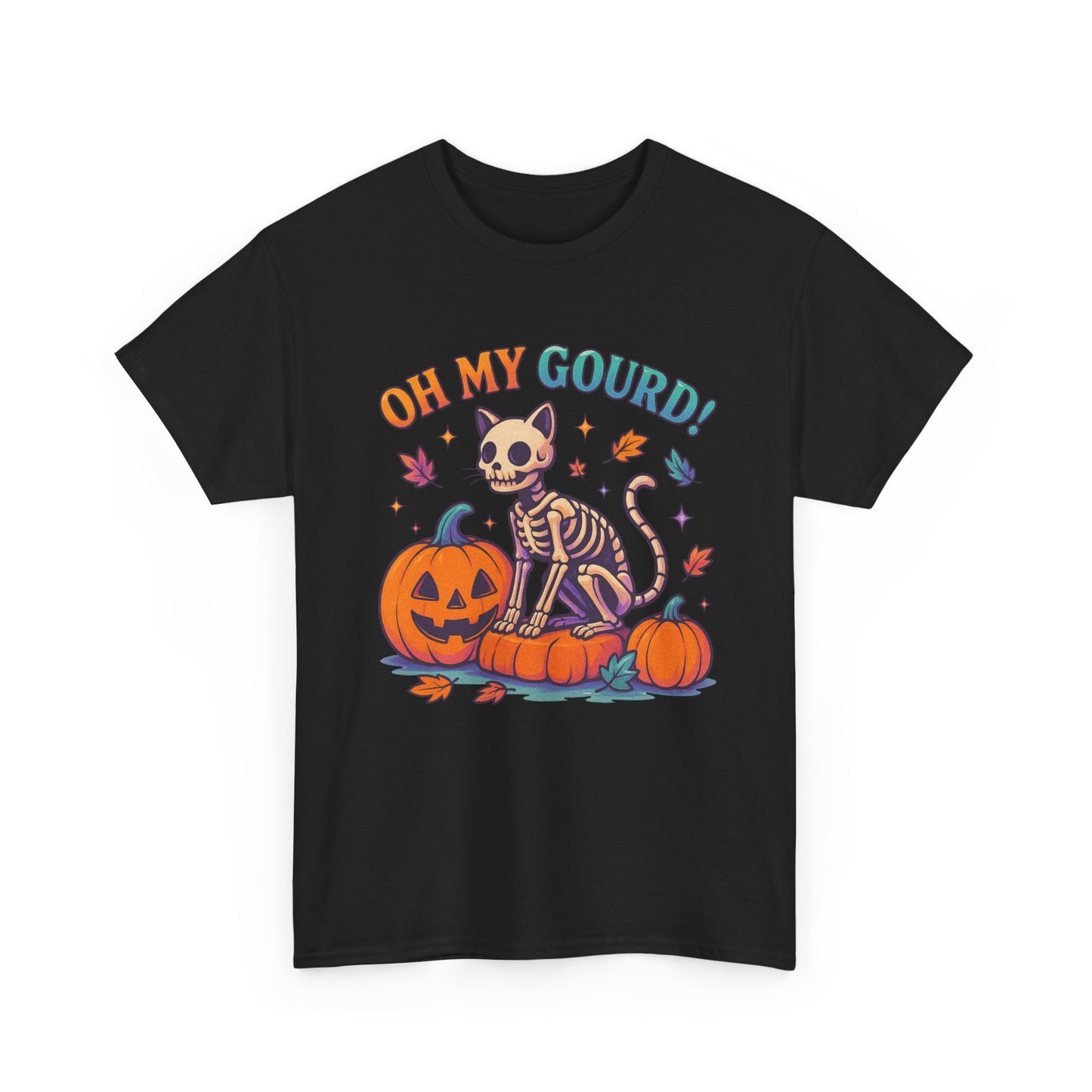 Halloween Cat Tee, Heavy Cotton T-Shirt, Fall Fashion, Cute Halloween Shirt, Pumpkin Lover Gift, Spooky Season Apparel