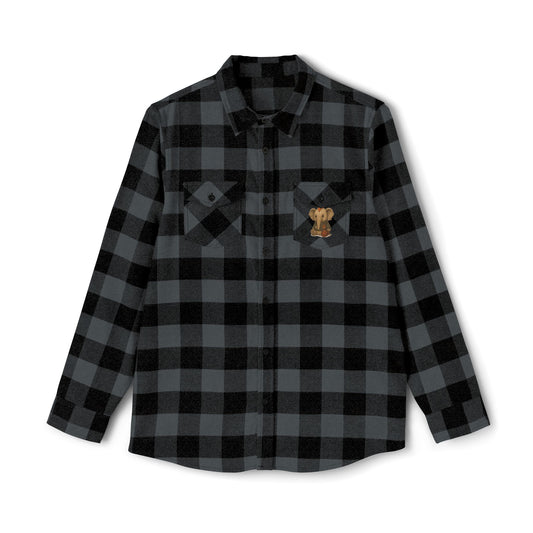 Flannel Shirt with Punk Plush Elephant Design | Cozy Fall Essential, Lumberjack Chic, Great for Outdoor Adventures, Perfect Gift