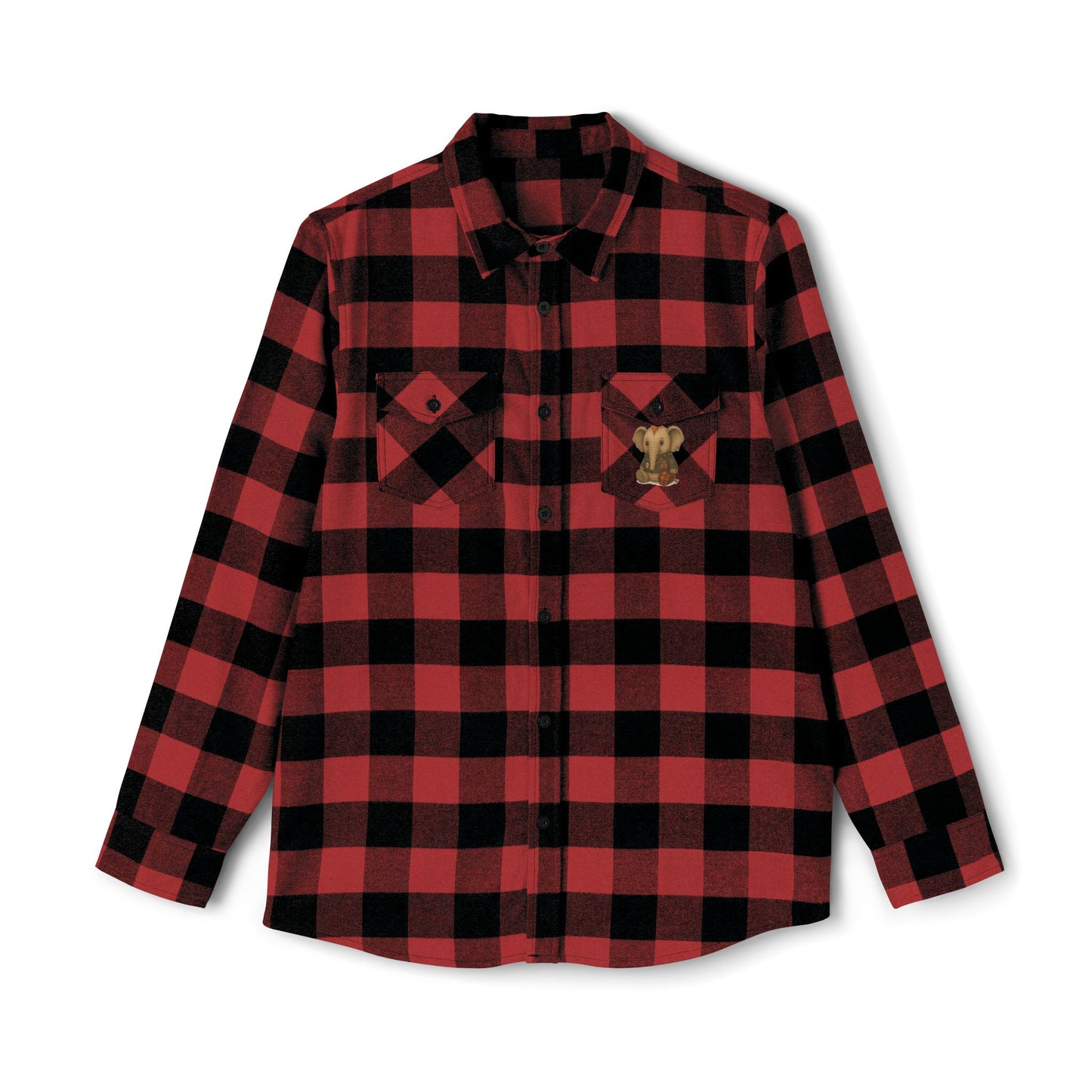 Flannel Shirt with Punk Plush Elephant Design | Cozy Fall Essential, Lumberjack Chic, Great for Outdoor Adventures, Perfect Gift