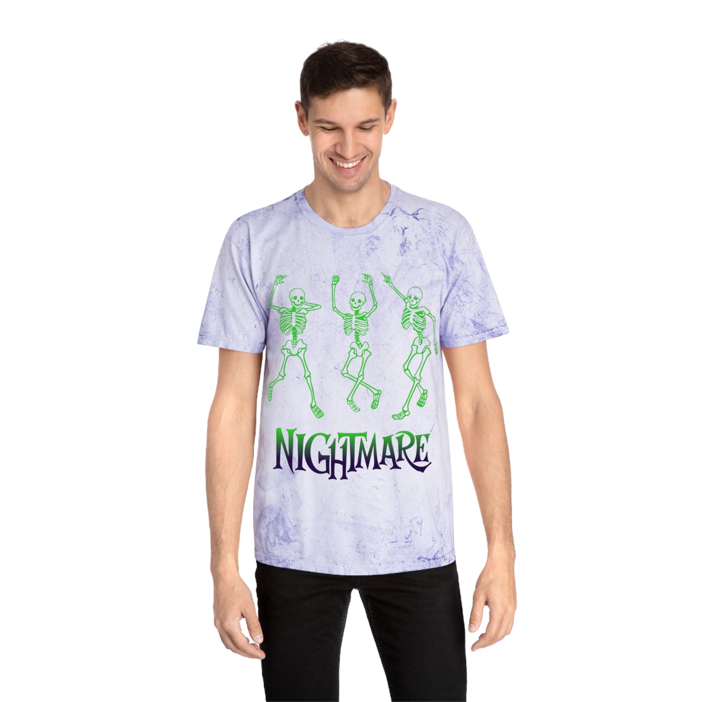 Unisex Skeleton Dance T-Shirt, Tie-Dye Tee, Halloween Apparel, Spooky Fashion, Casual Wear, Unique Gift