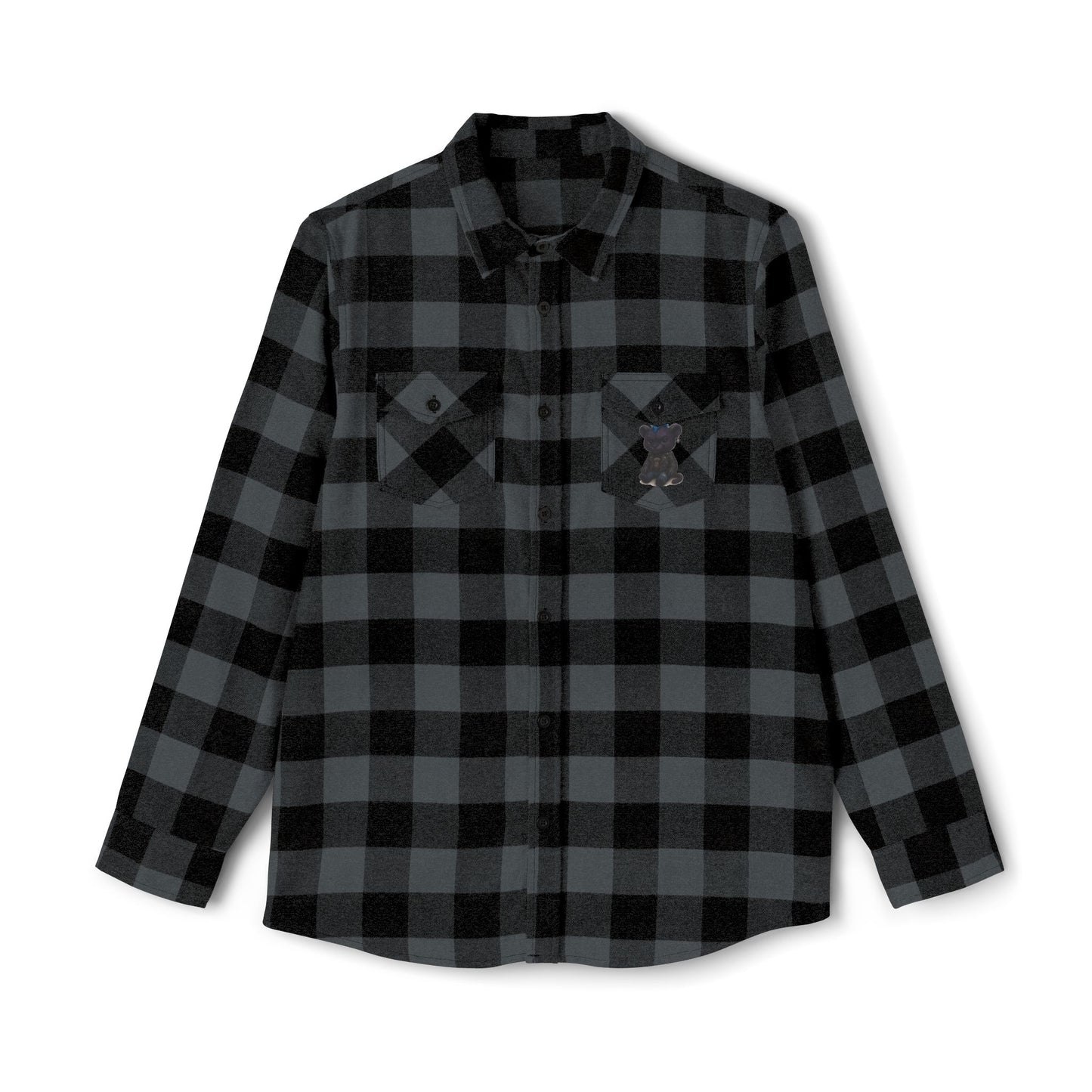Cozy Unisex Flannel Shirt with Punk Plush Panther Design - Perfect for Fall and Winter, Layering Essential, Gift for Him and Her
