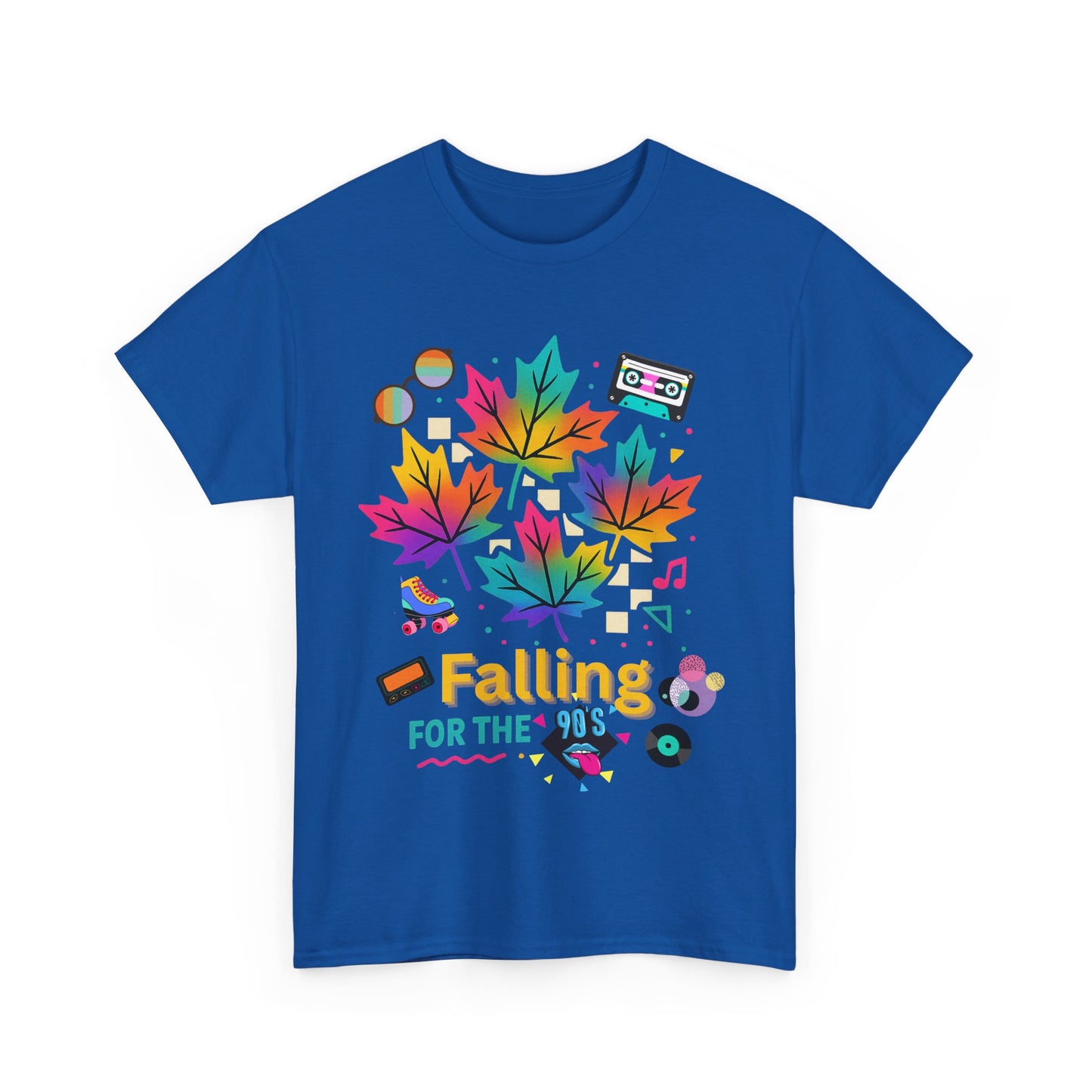 Fall 90s Vibes Tee, 90s Nostalgia T-shirt, Neon Fall Leaves