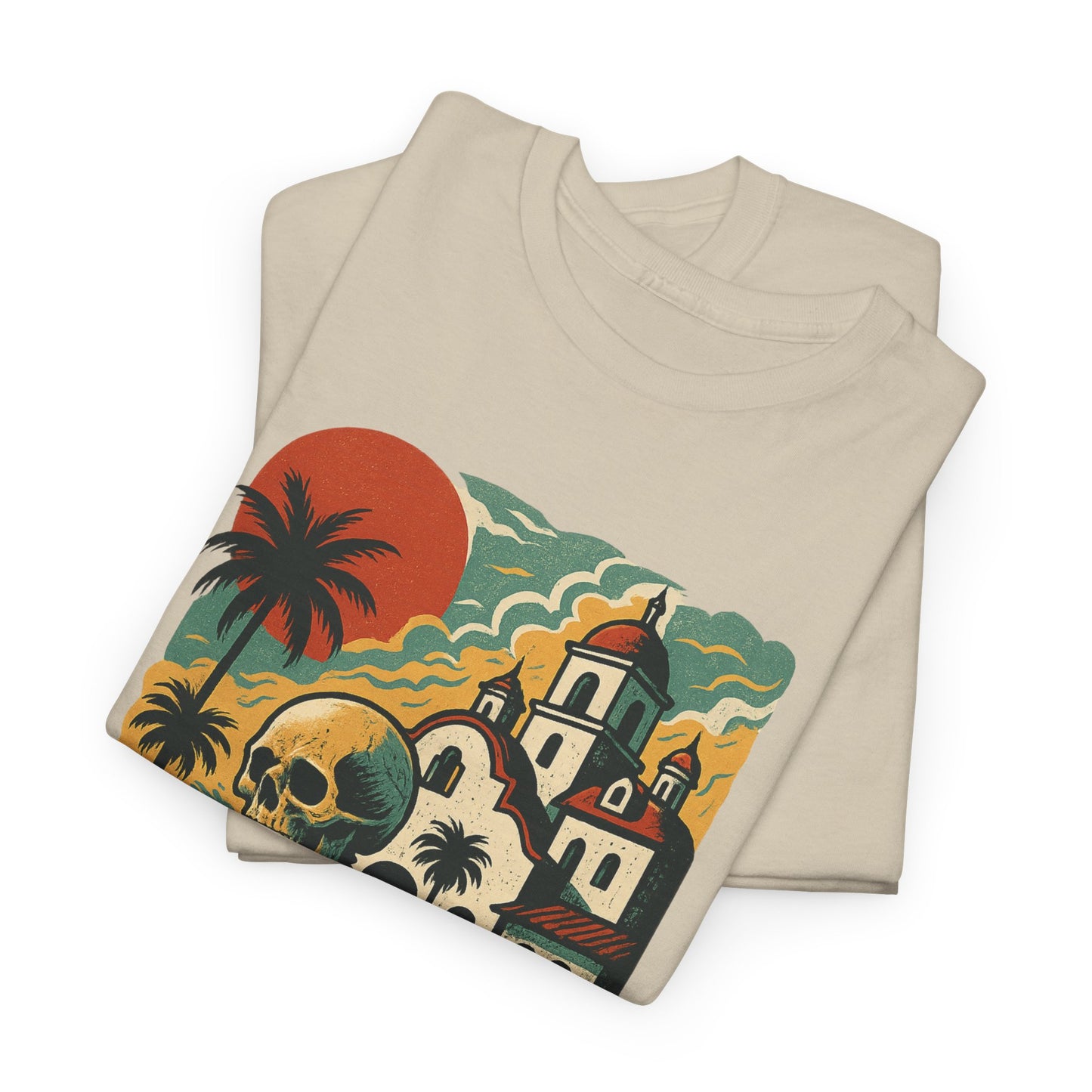 Retro Skeleton Palm Tree Tee, California Hotel, Vintage Beach T-Shirt, Unisex Graphic Top, Summer Vibes Shirt, Ideal for Halloween, Day of the Dead