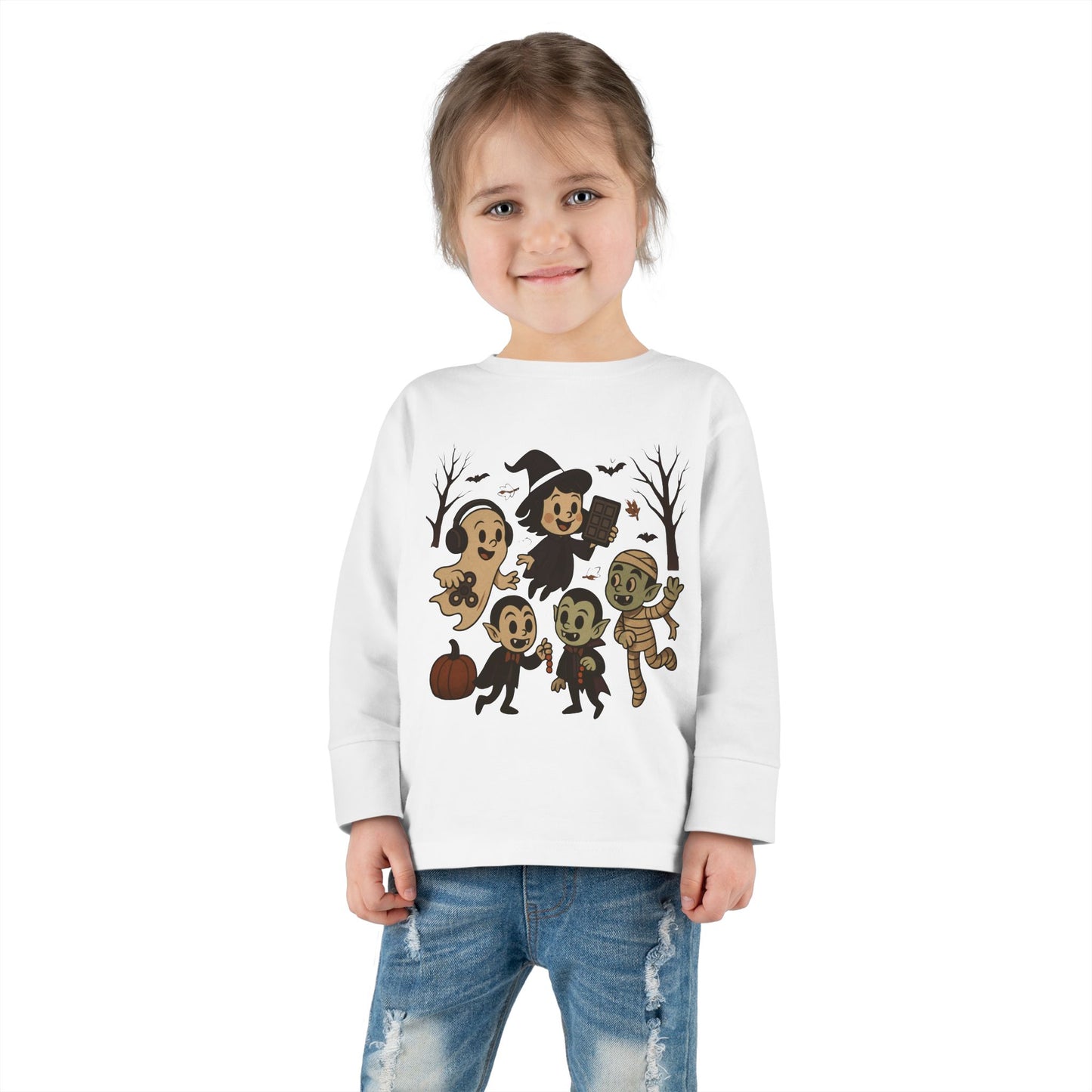 Halloween Toddler Long Sleeve Tee, Cute Ghosts and Monsters Kids Shirt, Toddler Halloween Costume, Trick or Treat Top, Spooky Gift for [...]