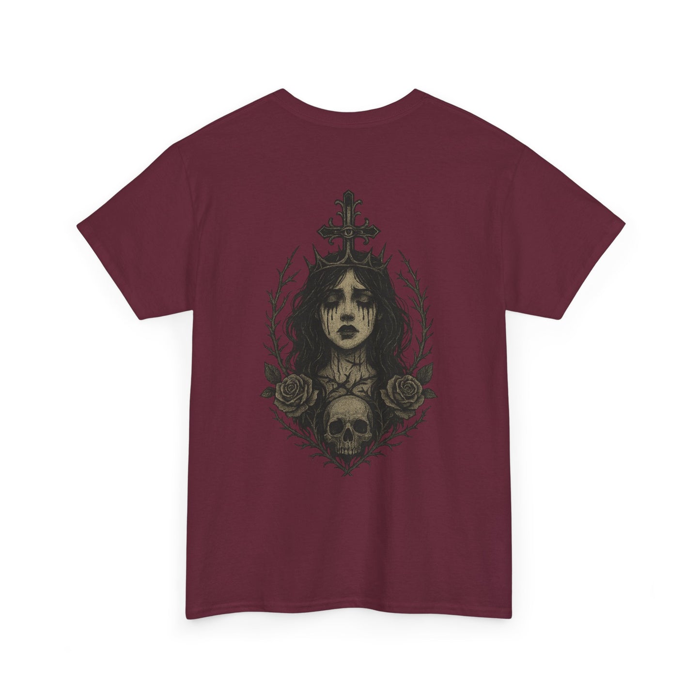 Gothic Lady Graphic Tee - Unisex Heavy Cotton Shirt, Bad Omen Alternative Fashion, Gift for Halloween, Outfit for Edgy Style, Unique Statement Top