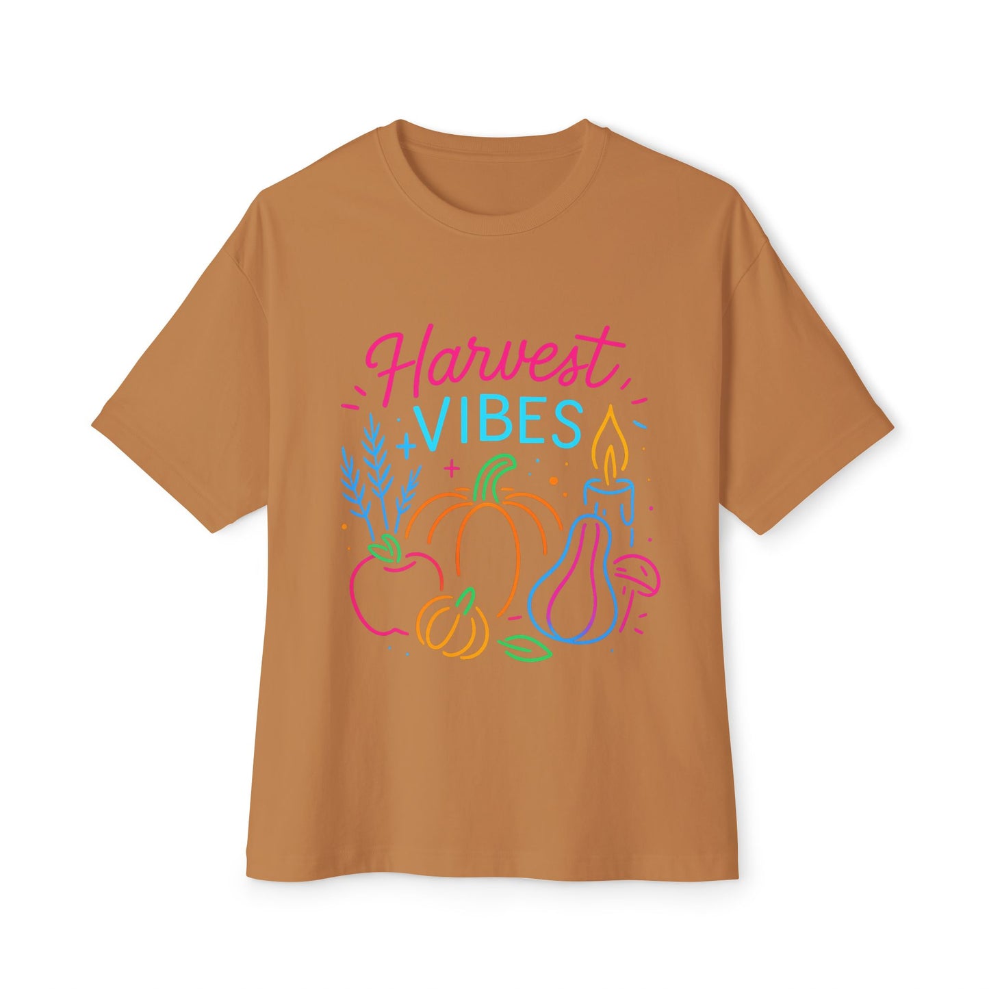 Harvest Vibes Oversized Tee, Fall Fashion, Relaxed Sweatshirt, Autumn Gift, Cozy Casual Top, Seasonal Style