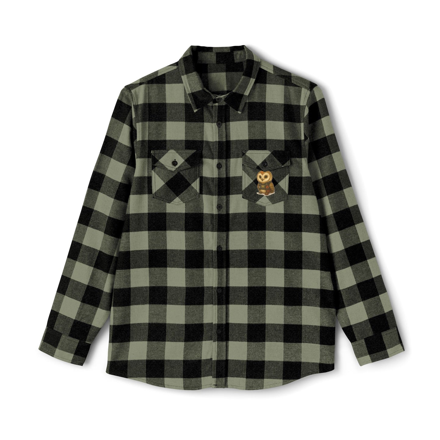 Flannel Shirt with Punk Plush Owl Design | Fall Fashion, Gift for Her, Cabin Vibes, Layering Essential