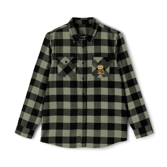 Flannel Shirt with Punk Plush Owl Design | Fall Fashion, Gift for Her, Cabin Vibes, Layering Essential