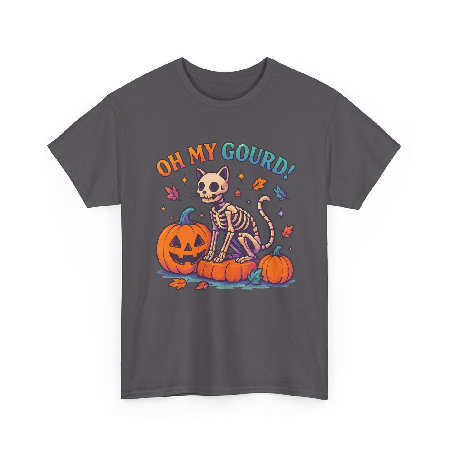 Halloween Cat Tee, Heavy Cotton T-Shirt, Fall Fashion, Cute Halloween Shirt, Pumpkin Lover Gift, Spooky Season Apparel