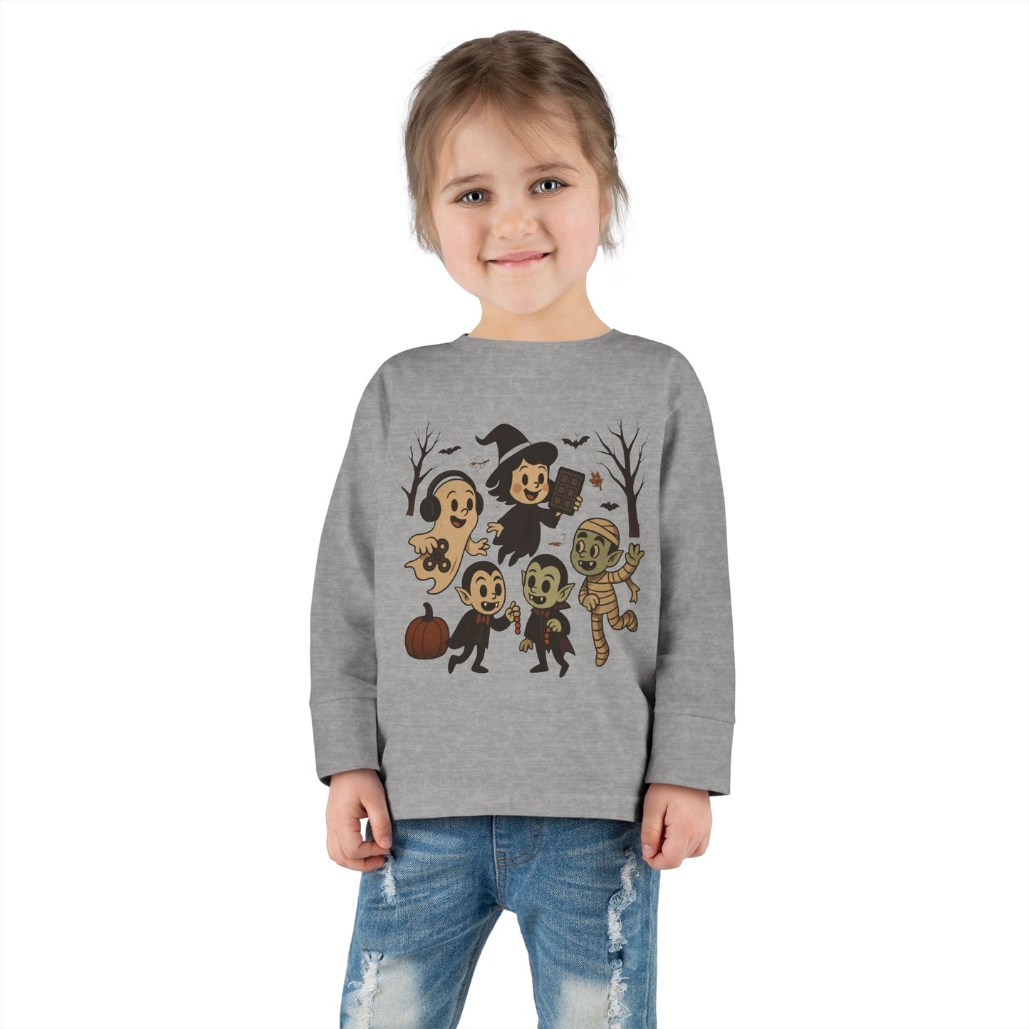 Halloween Toddler Long Sleeve Tee, Cute Ghosts and Monsters Kids Shirt, Toddler Halloween Costume, Trick or Treat Top, Spooky Gift for [...]