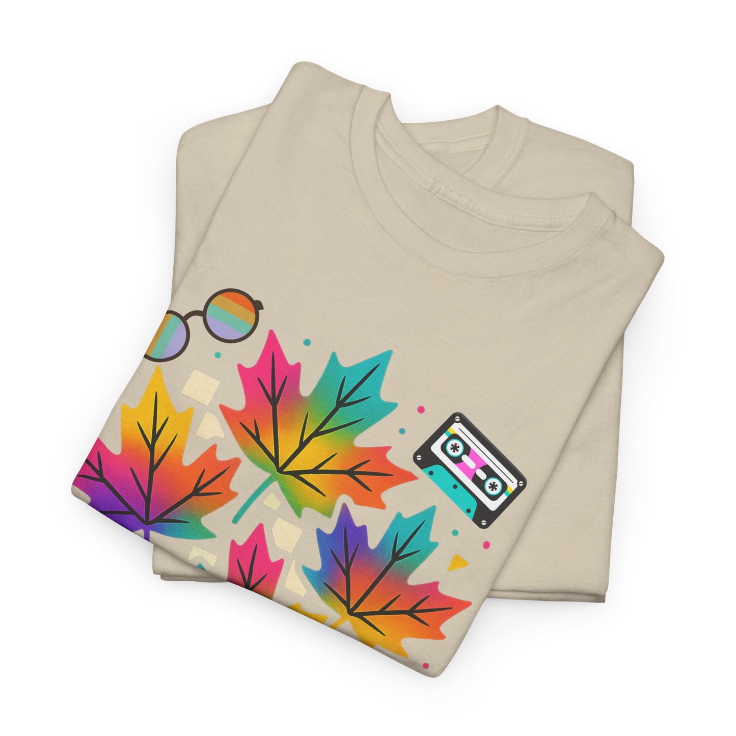 Fall 90s Vibes Tee, 90s Nostalgia T-shirt, Neon Fall Leaves
