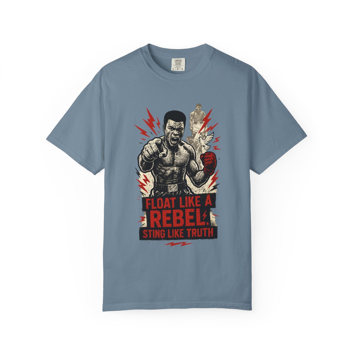 Rebel Spirit T-Shirt, Muhammad Ali Shirt, Gift for Fighters, Motivational Tee for Boxing Fans, Unisex Casual Wear, Sports Enthusiast Shirt