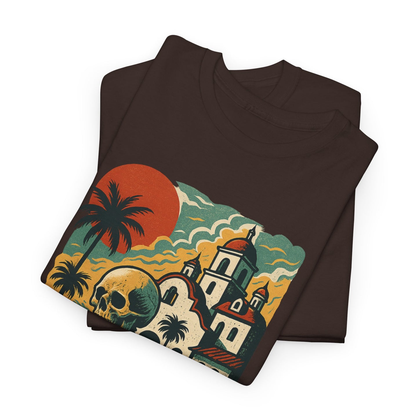 Retro Skeleton Palm Tree Tee, California Hotel, Vintage Beach T-Shirt, Unisex Graphic Top, Summer Vibes Shirt, Ideal for Halloween, Day of the Dead