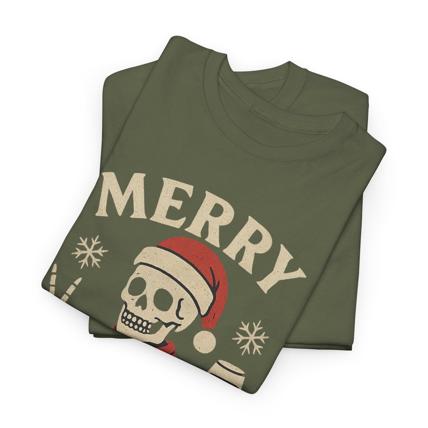 Merry Decay Skeleton Tee, Halloween Shirt, Holiday Graphic Tee, Unisex Casual Wear, Vintage Christmas Apparel
